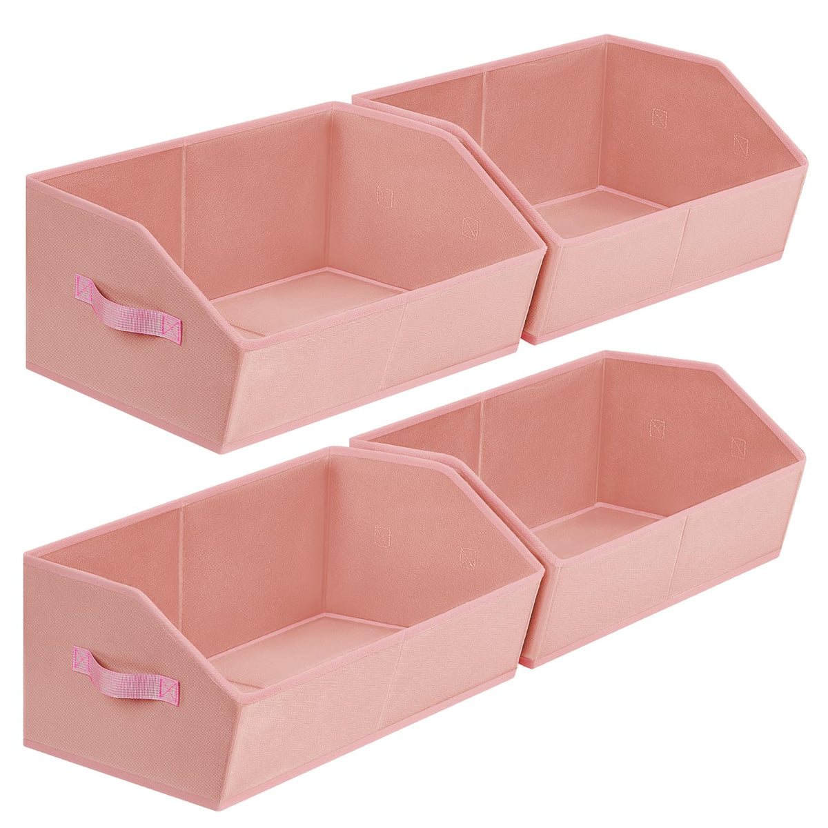 Open-Front Fabric Clothing Storage Bins