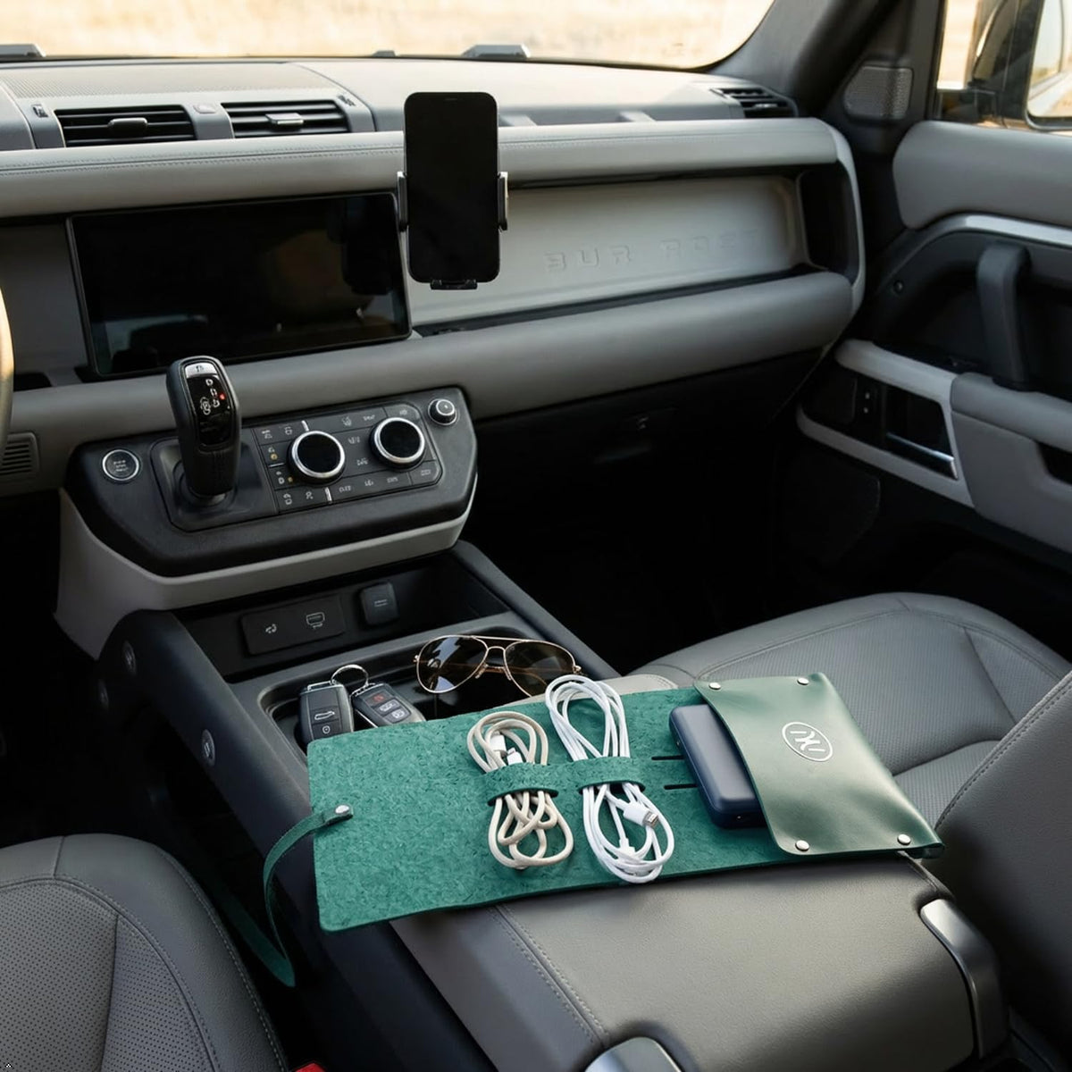 Leather Roll-Up Cable Organizer