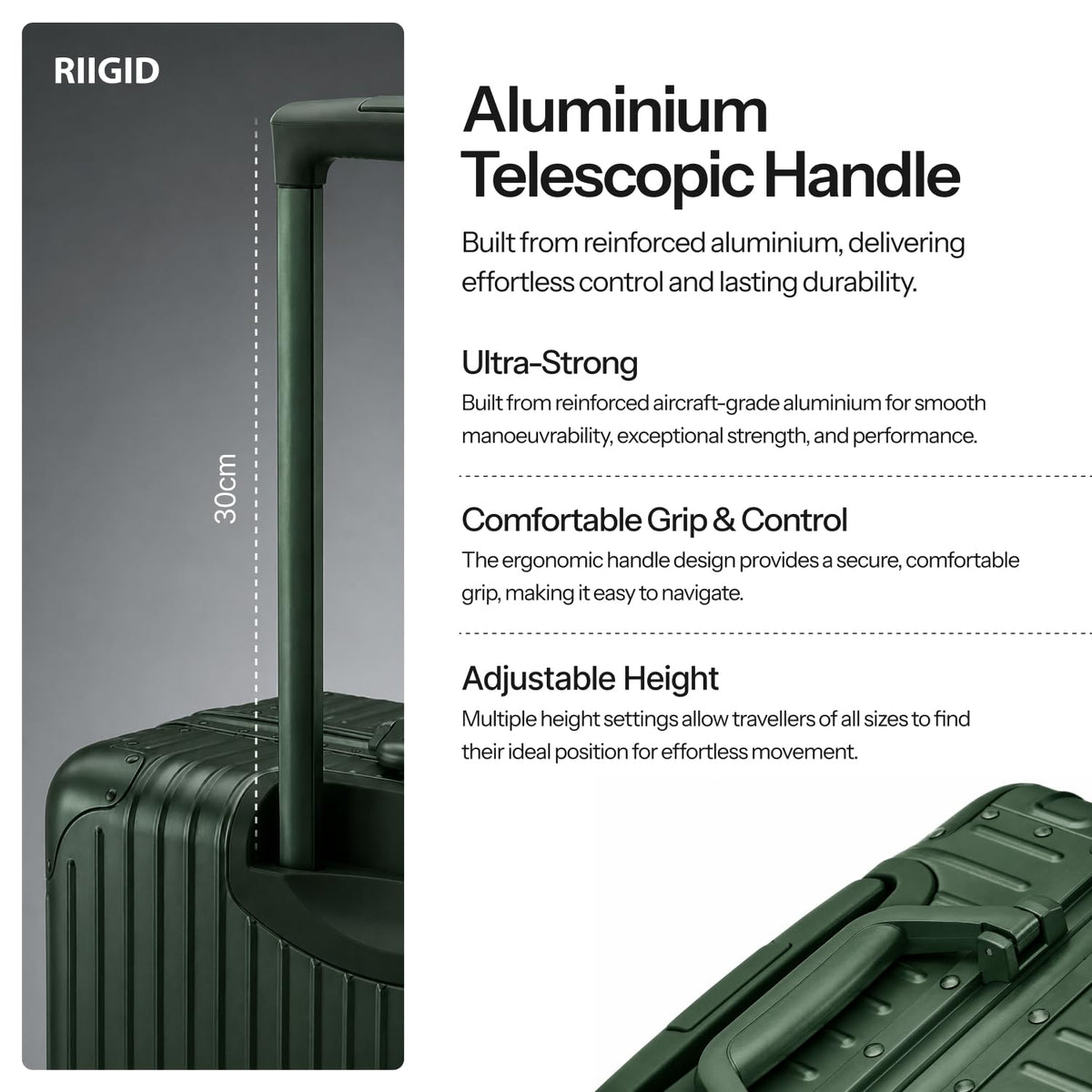 28-Inch Aluminum Checked Suitcase