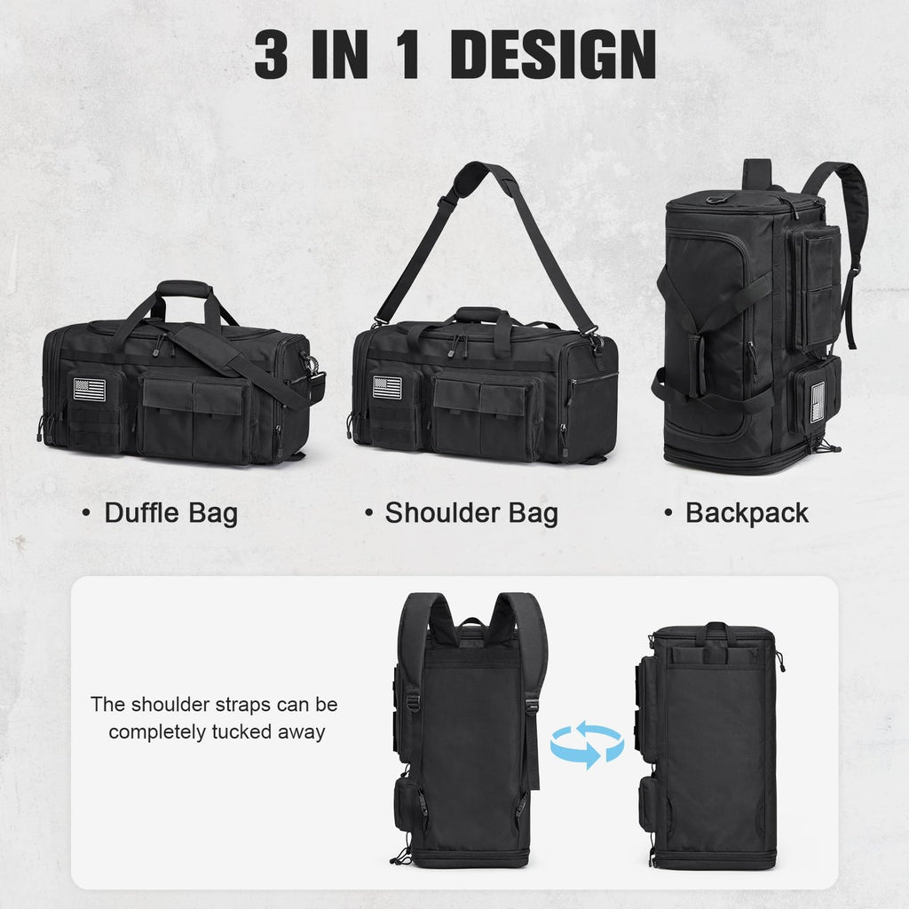 Three-in-One Expandable Duffel Backpack
