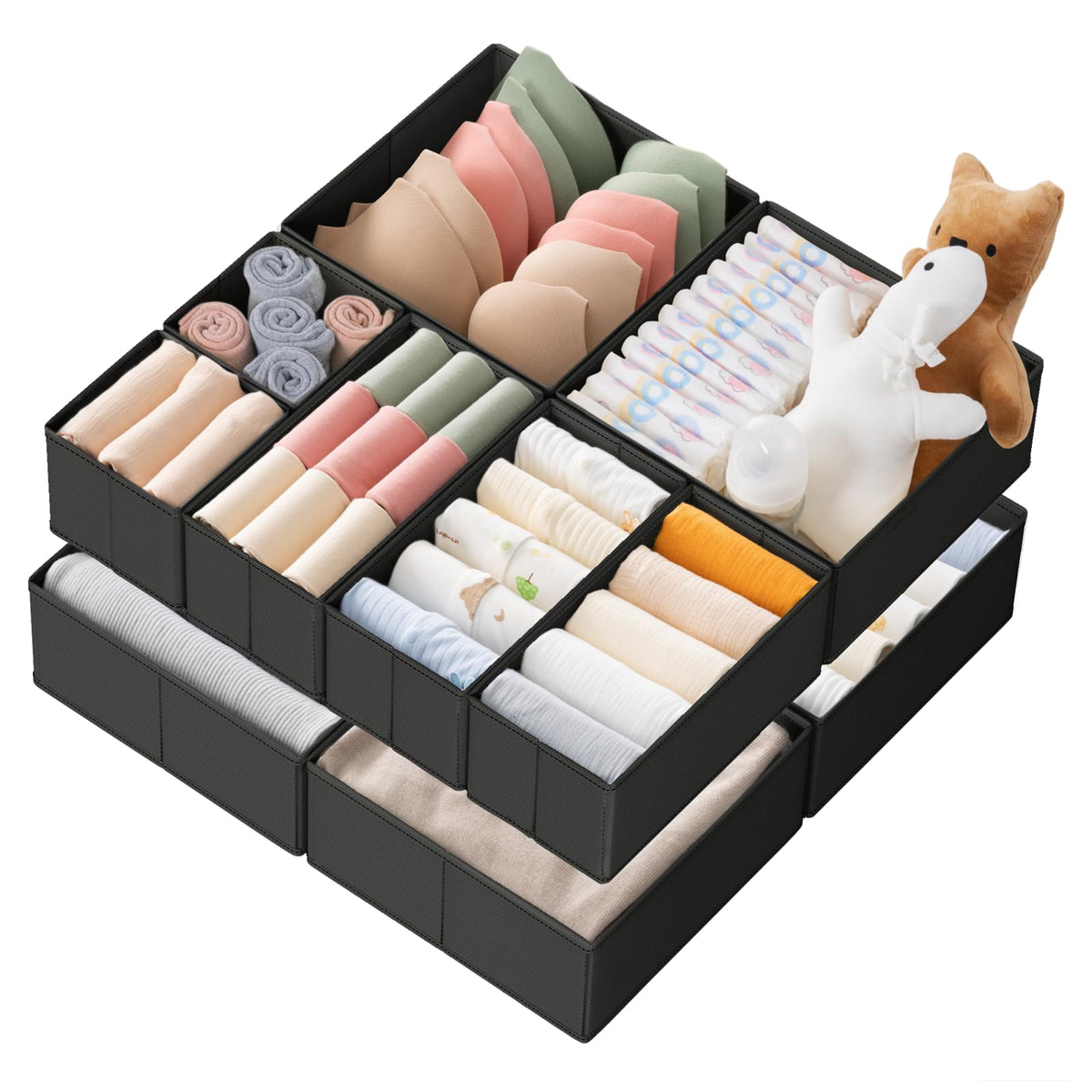 Ten-Piece Drawer Clothing Organizer Set
