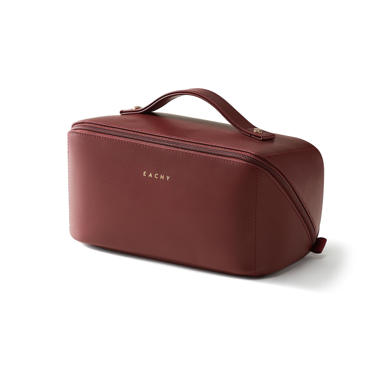 Wide-Open PU Leather Makeup Bag