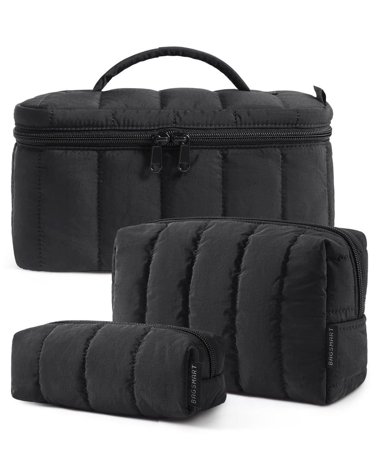 Three-Piece Padded Cosmetic Bag Set