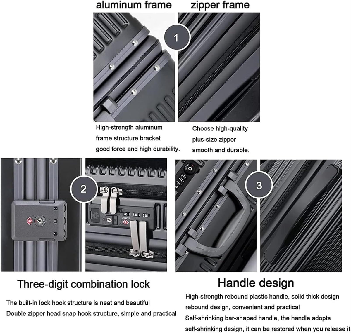 Front-Pocket Aluminum-Frame Suitcase