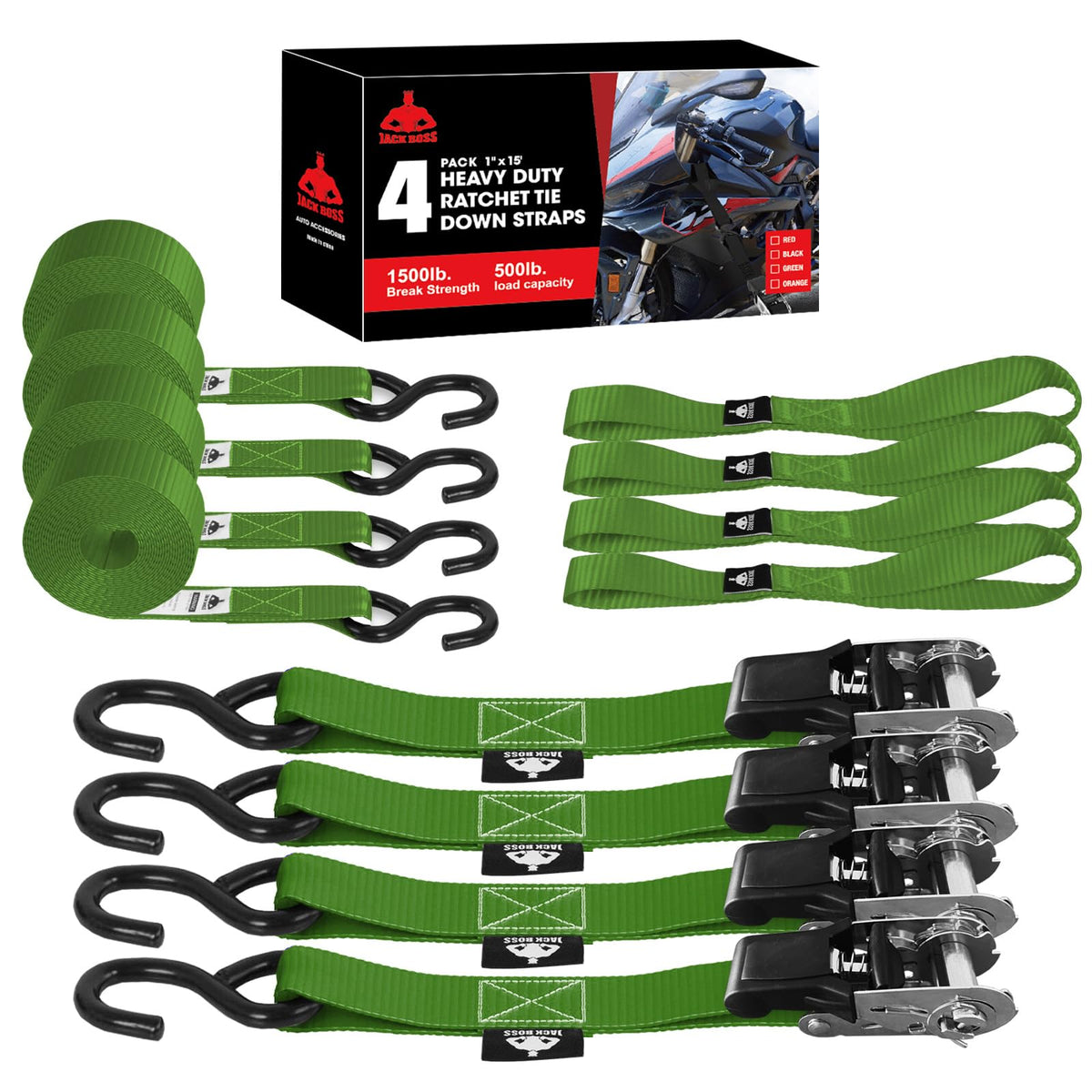 Ratchet Tie-Down Strap Set