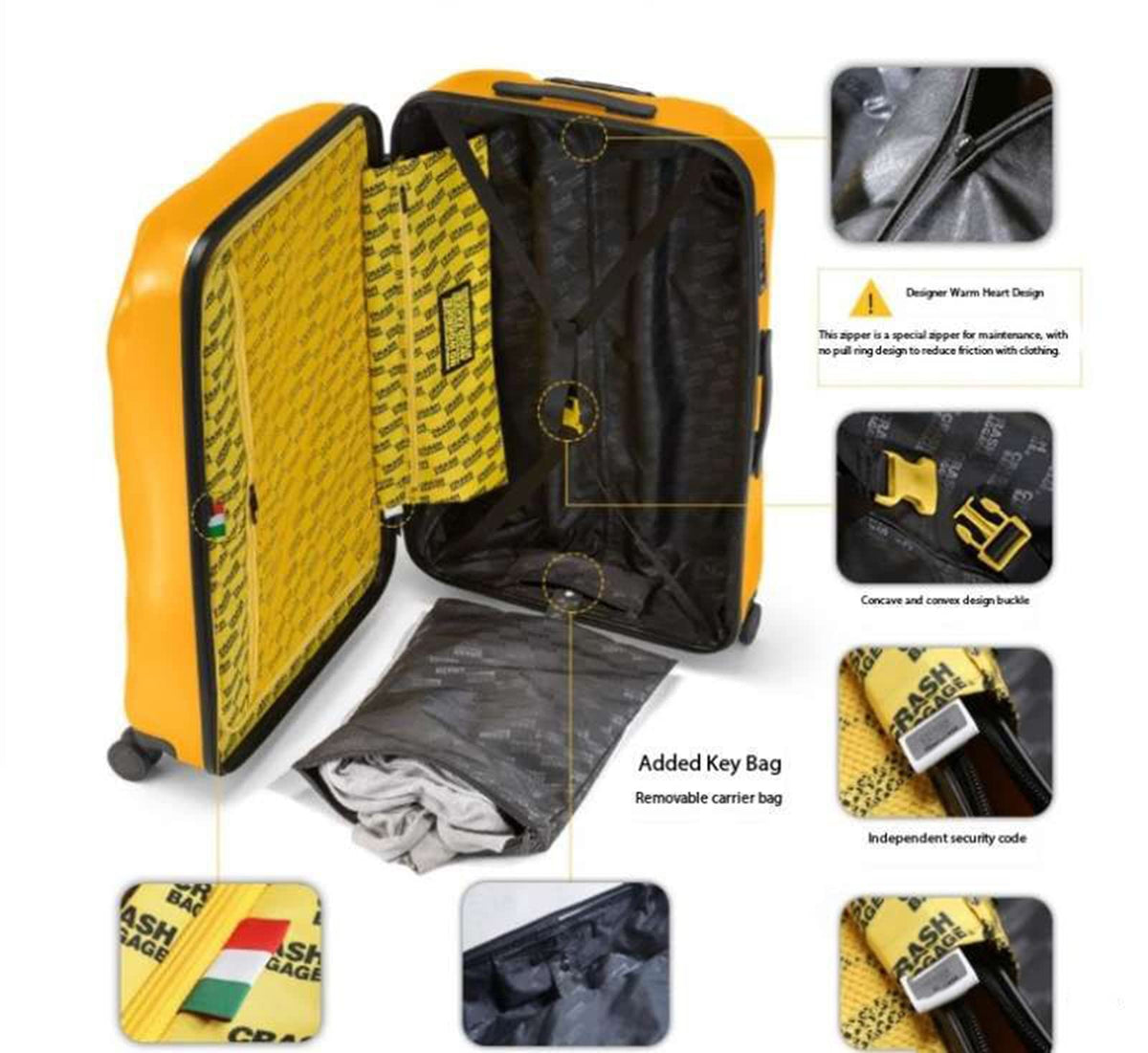 Aluminum-Frame Carry-On Spinner Suitcase