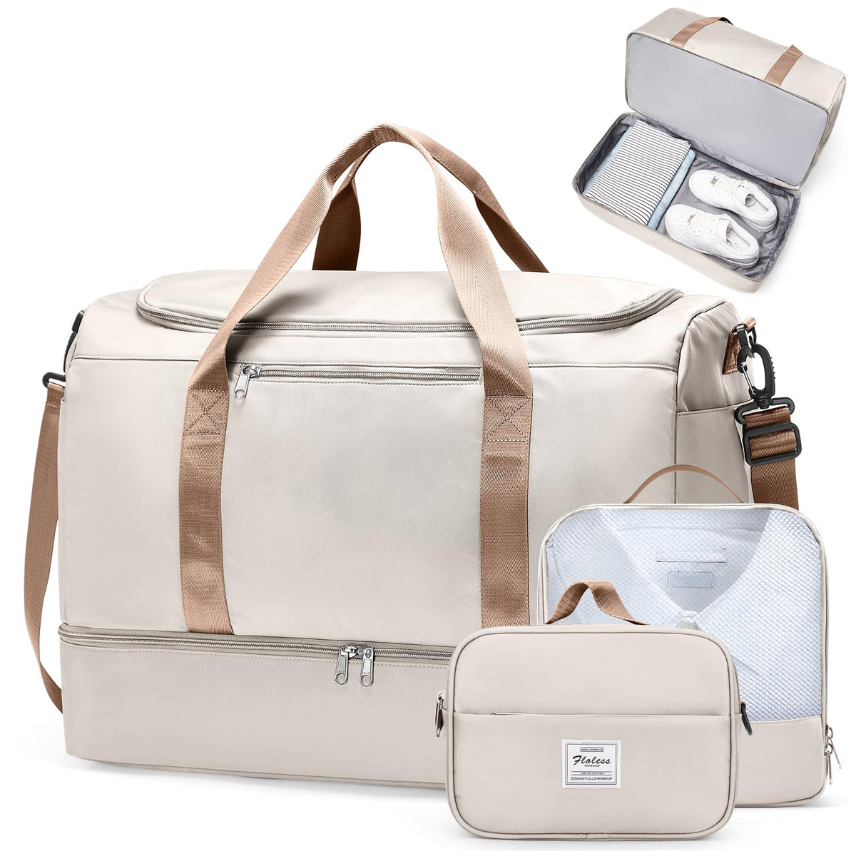 Three-Piece Weekender Travel Bag Set