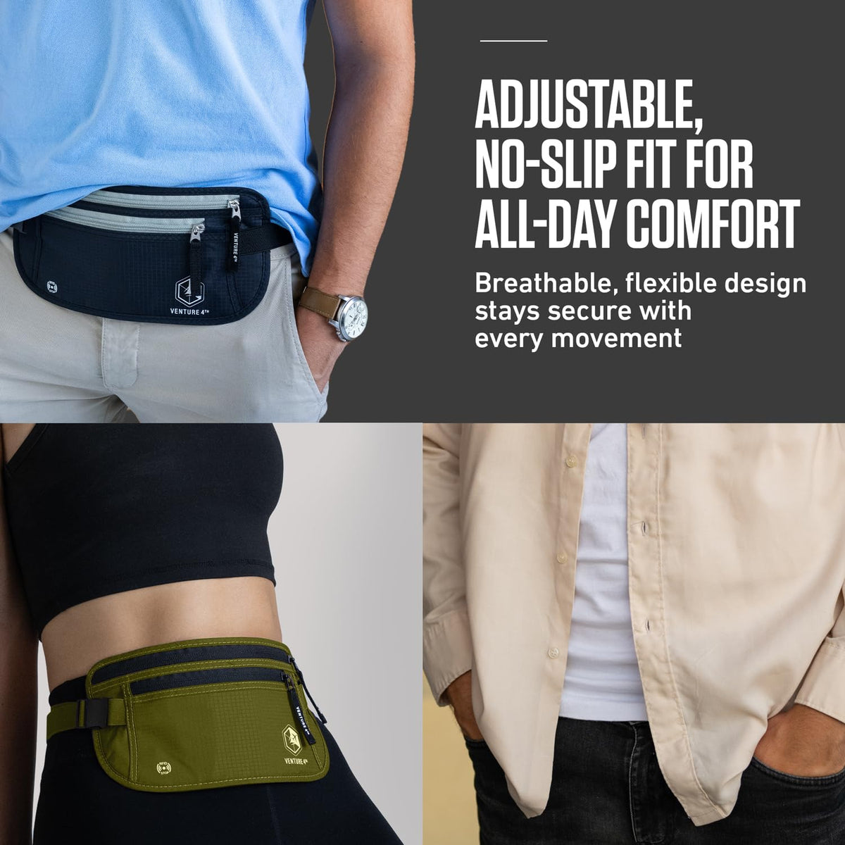 RFID-Blocking Travel Money Belt