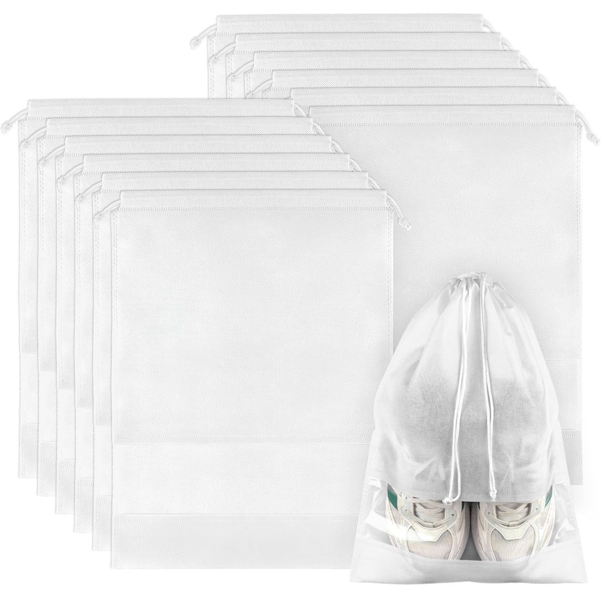Drawstring Shoe Bags with Clear Window
