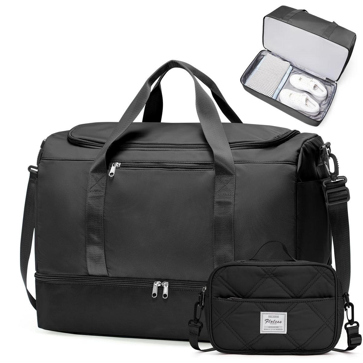 Three-Piece Weekender Travel Bag Set