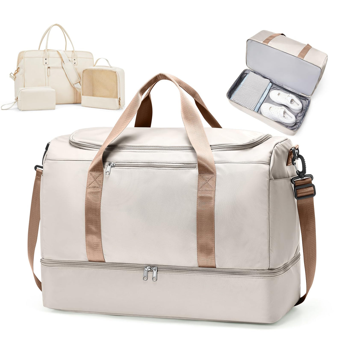 Three-Piece Weekender Travel Bag Set