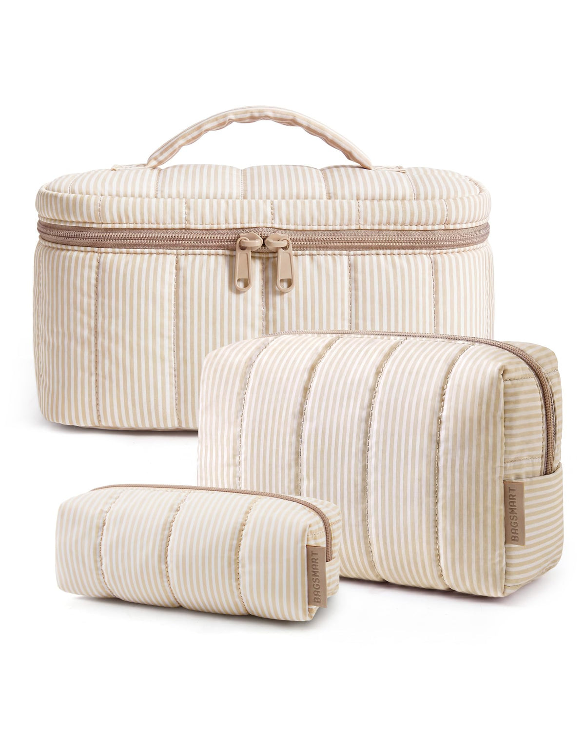 Three-Piece Padded Cosmetic Bag Set