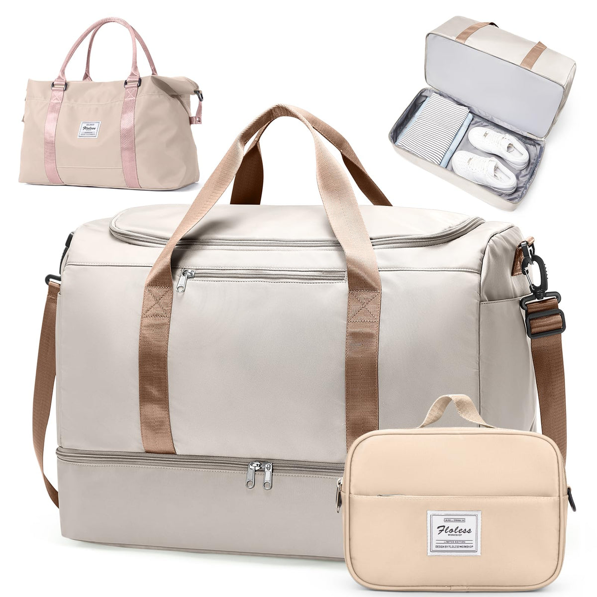 Three-Piece Weekender Travel Bag Set