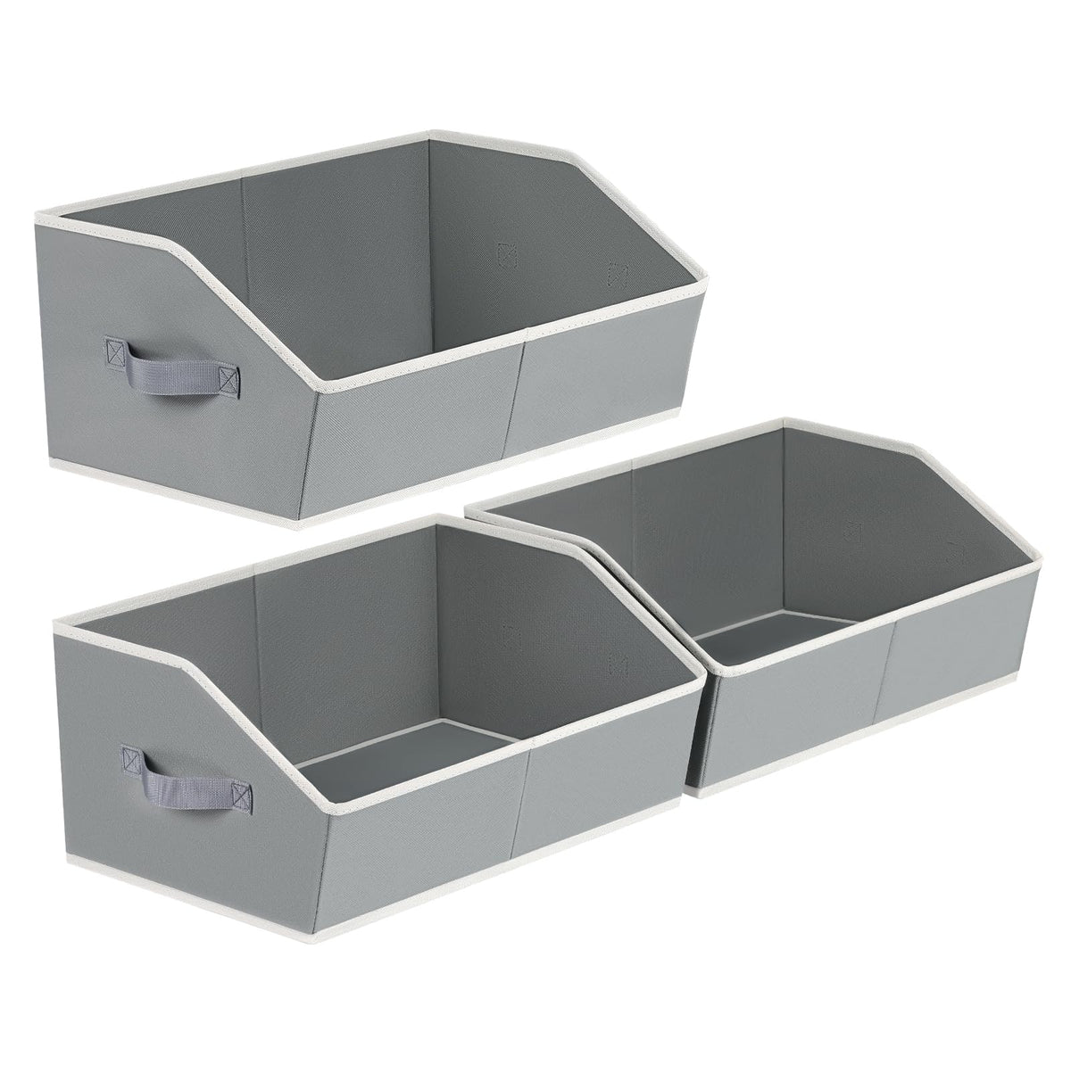 Open-Front Fabric Clothing Storage Bins