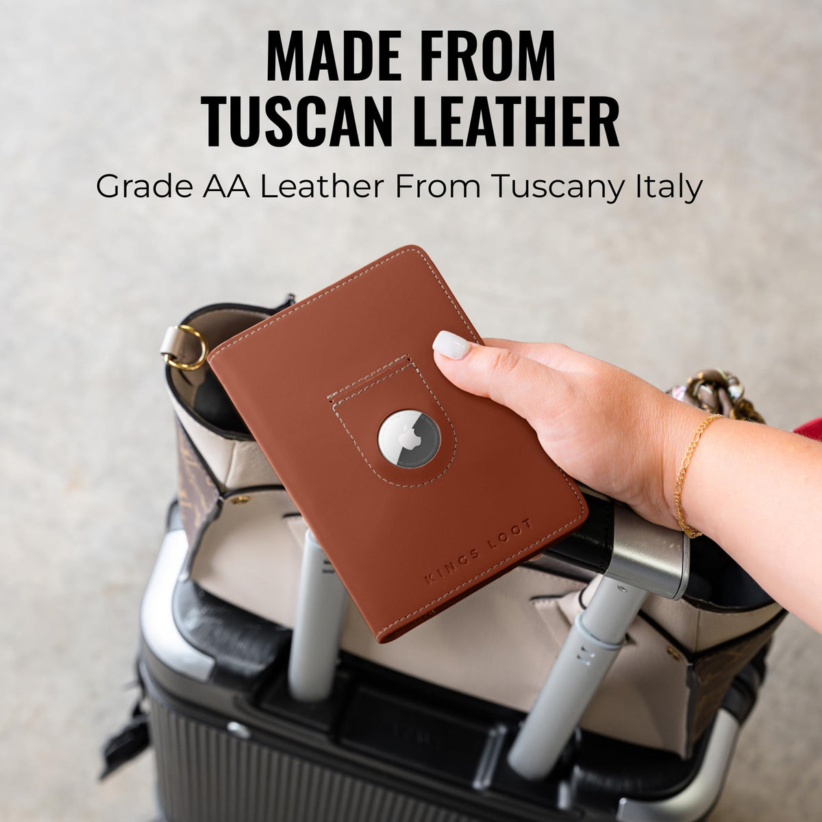 Leather RFID Passport Wallet with Tracker Pocket