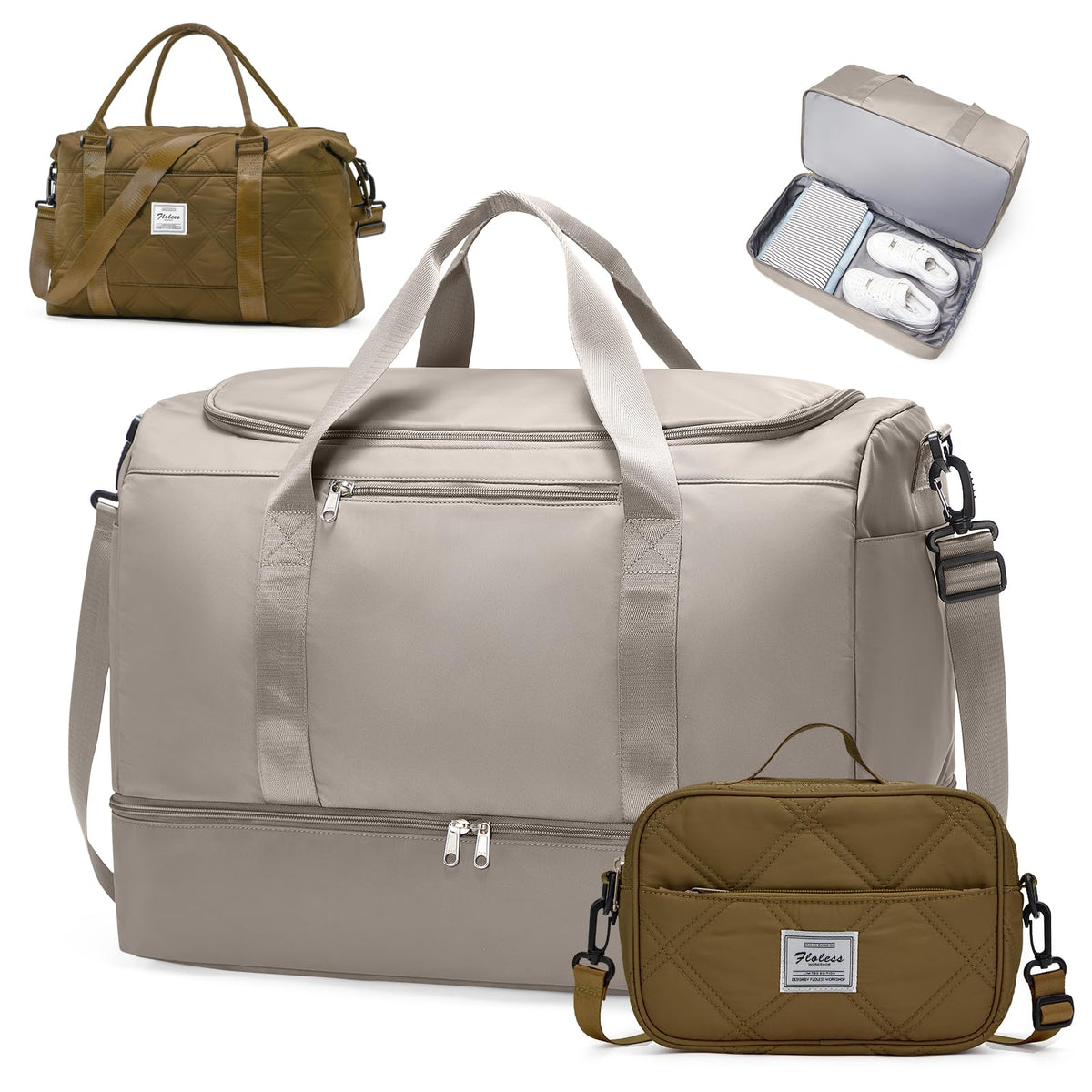 Three-Piece Weekender Travel Bag Set