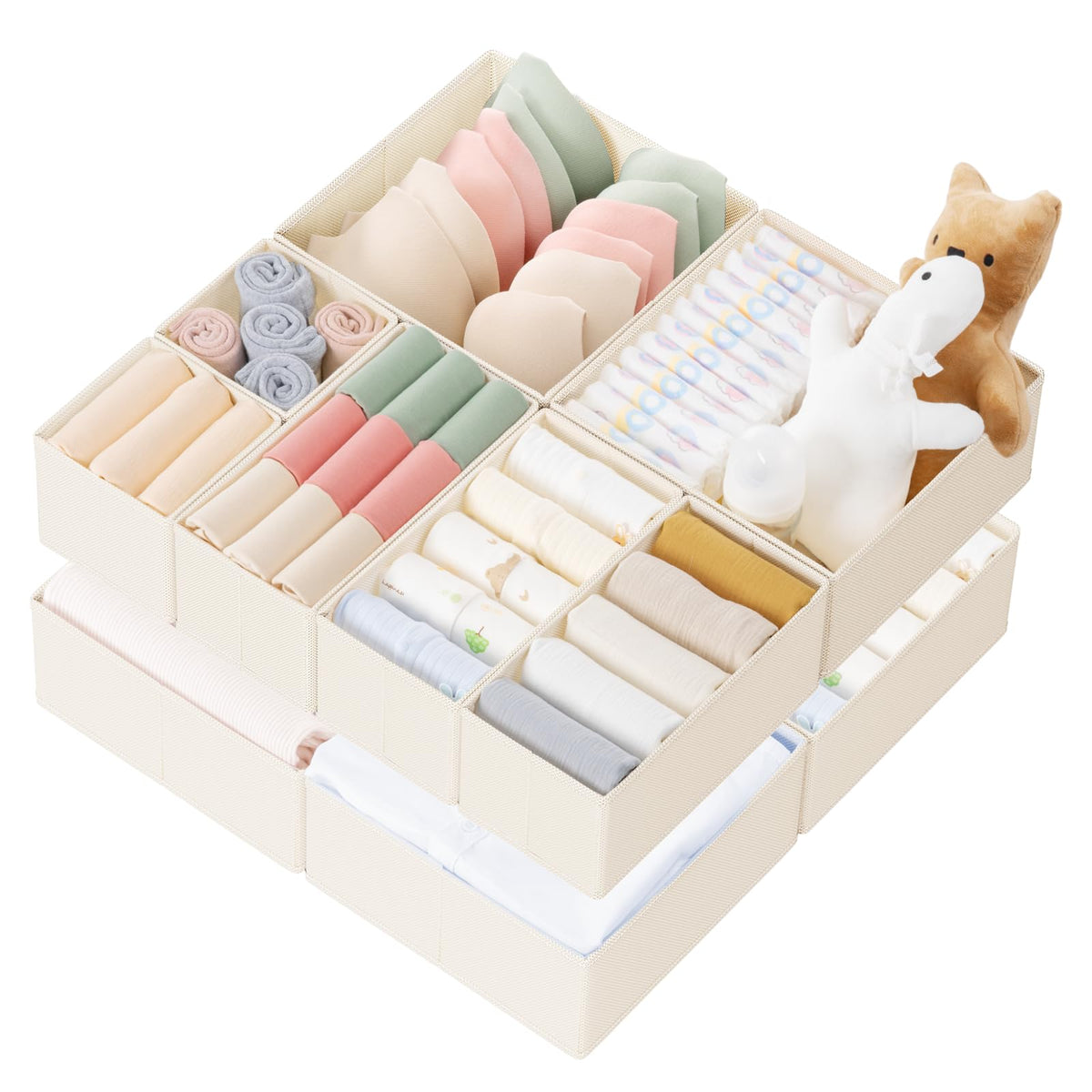 Ten-Piece Drawer Clothing Organizer Set