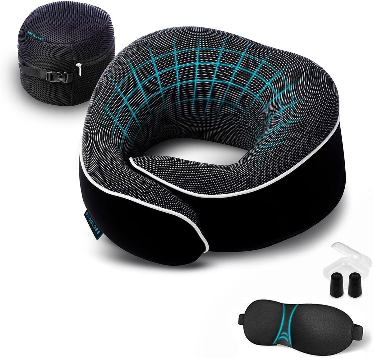 Memory Foam Travel Pillow Kit