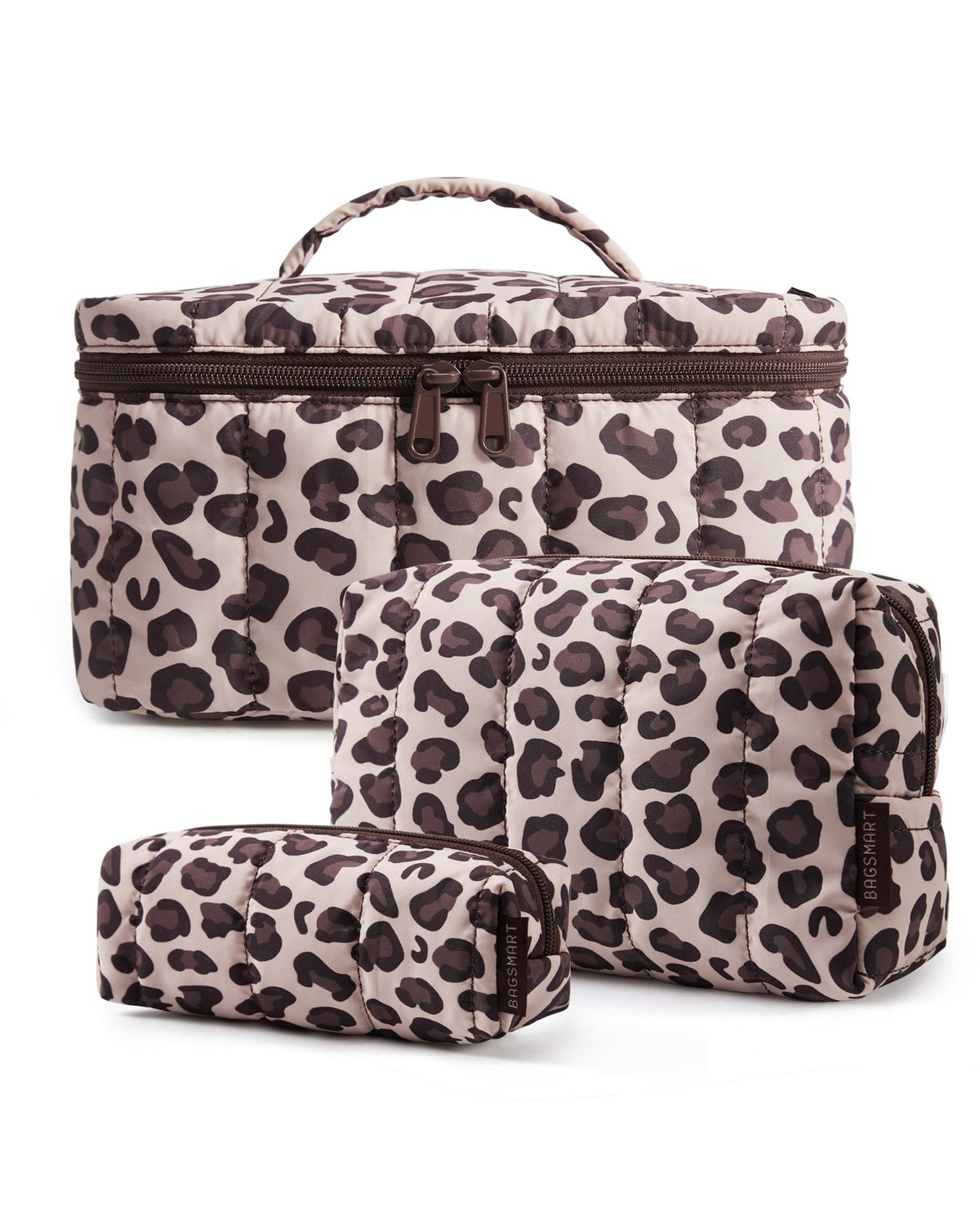 Three-Piece Padded Cosmetic Bag Set