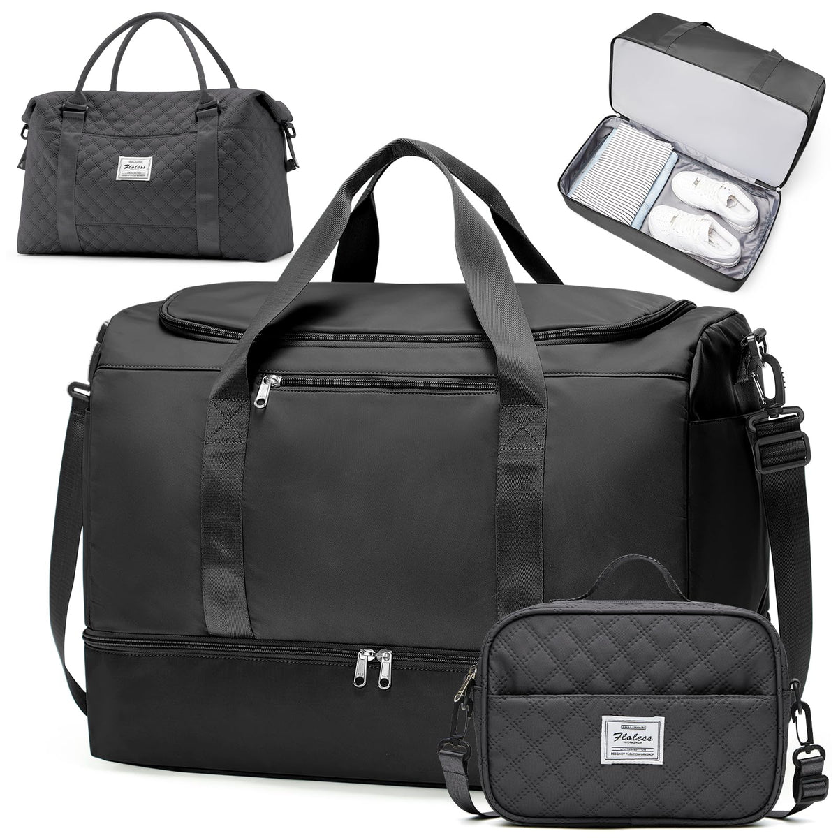 Three-Piece Weekender Travel Bag Set