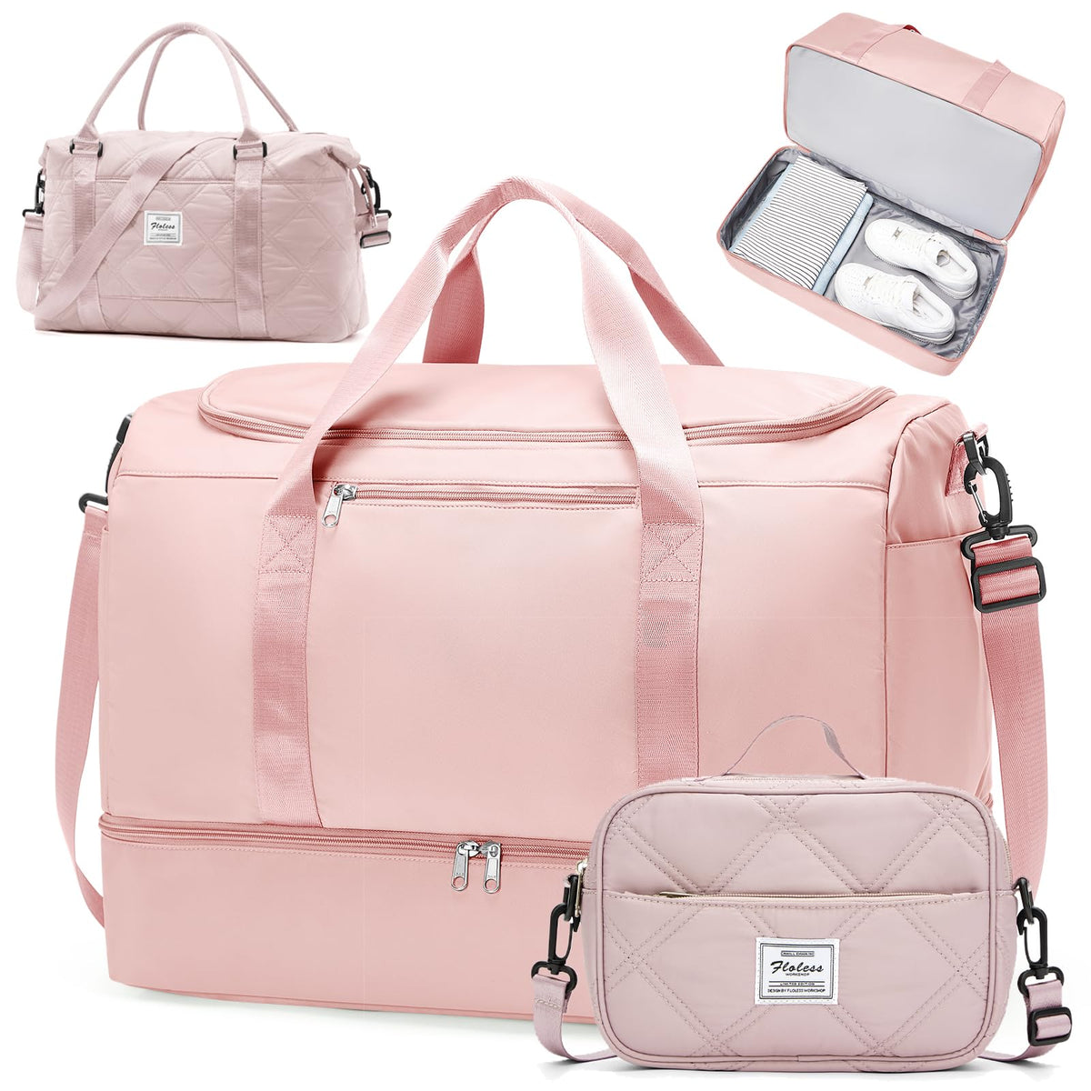 Three-Piece Weekender Travel Bag Set