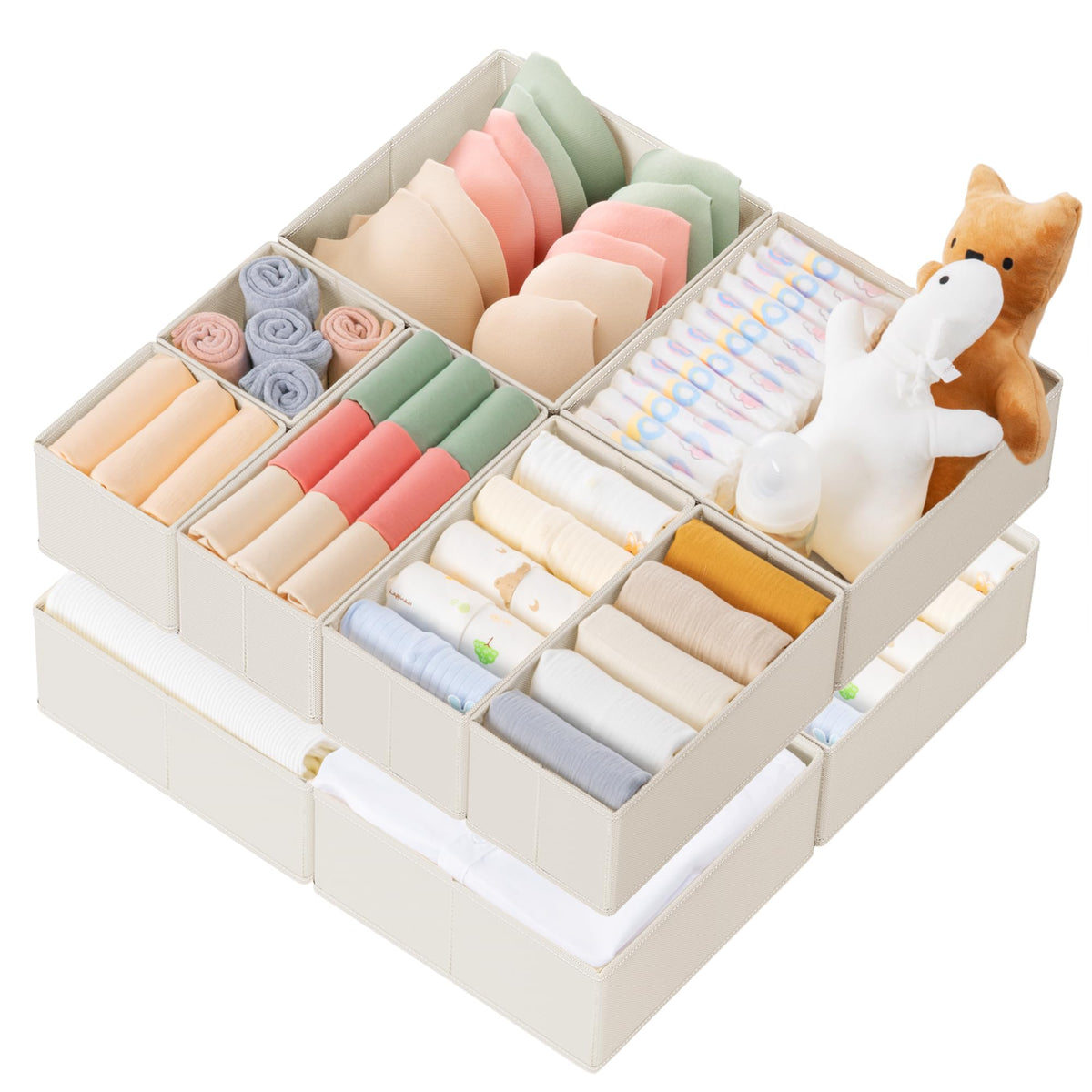 Ten-Piece Drawer Clothing Organizer Set