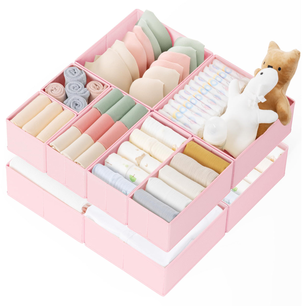 Ten-Piece Drawer Clothing Organizer Set