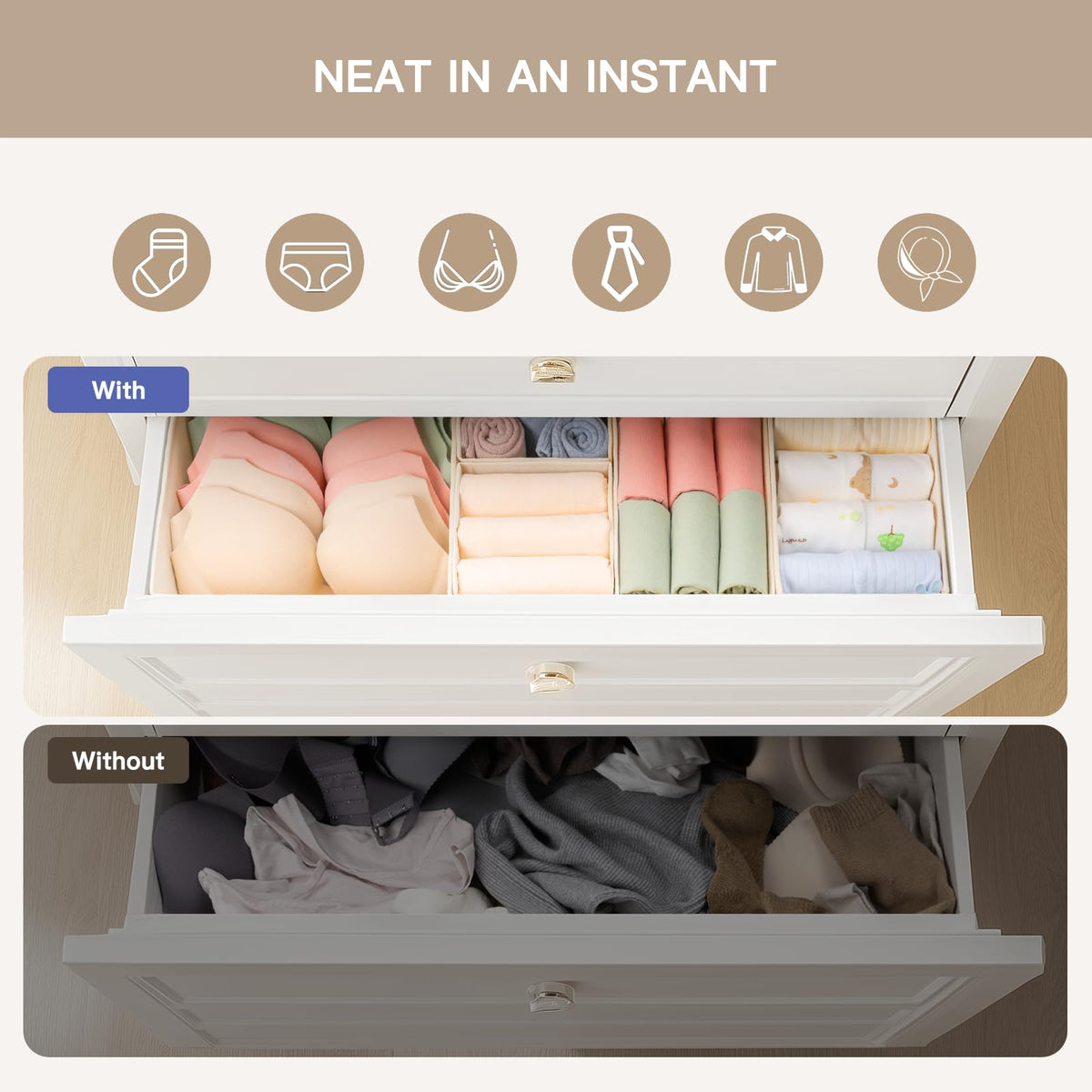 Ten-Piece Drawer Clothing Organizer Set