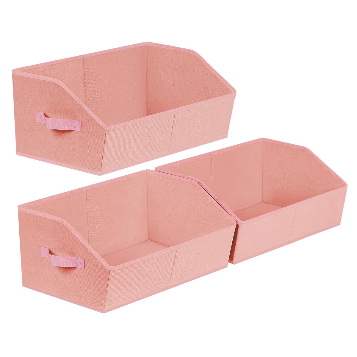 Open-Front Fabric Clothing Storage Bins