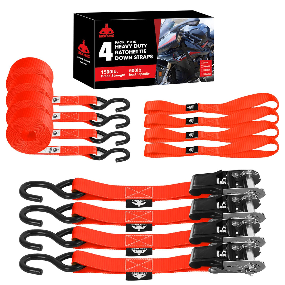 Ratchet Tie-Down Strap Set