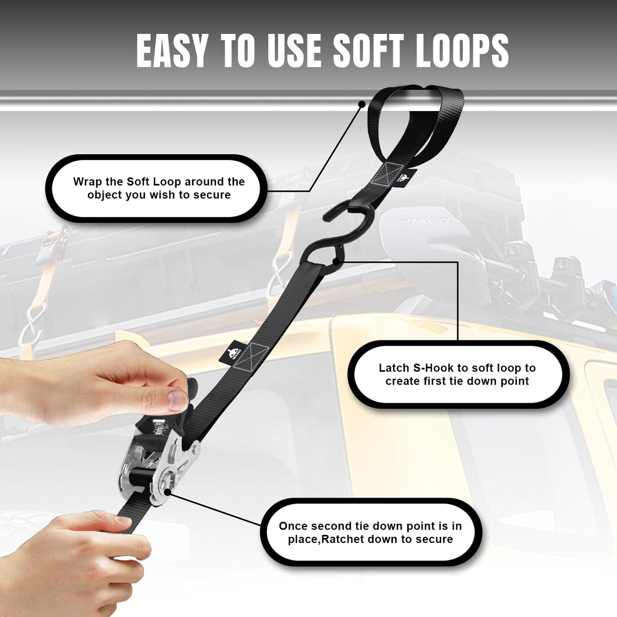 Ratchet Tie-Down Strap Set