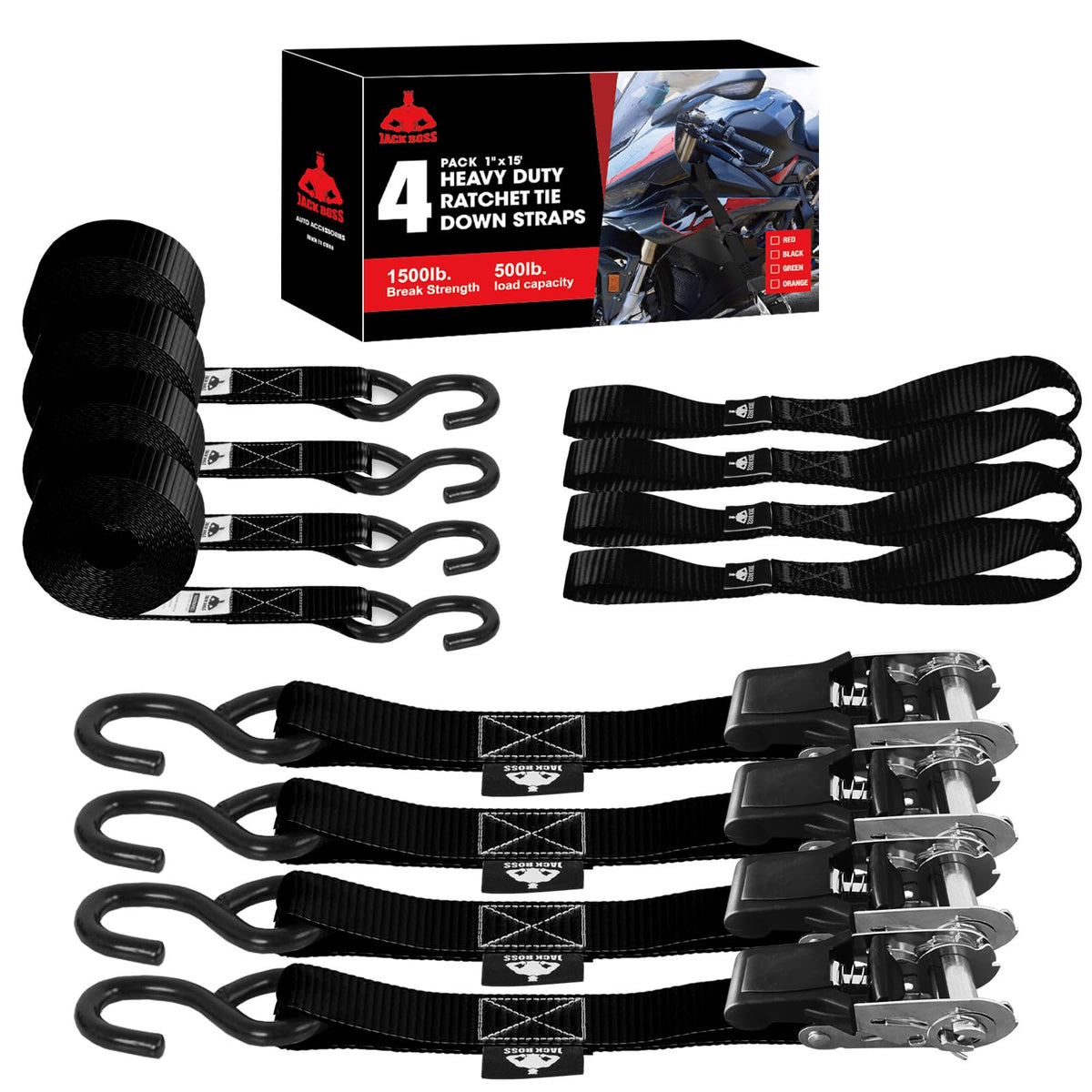 Ratchet Tie-Down Strap Set
