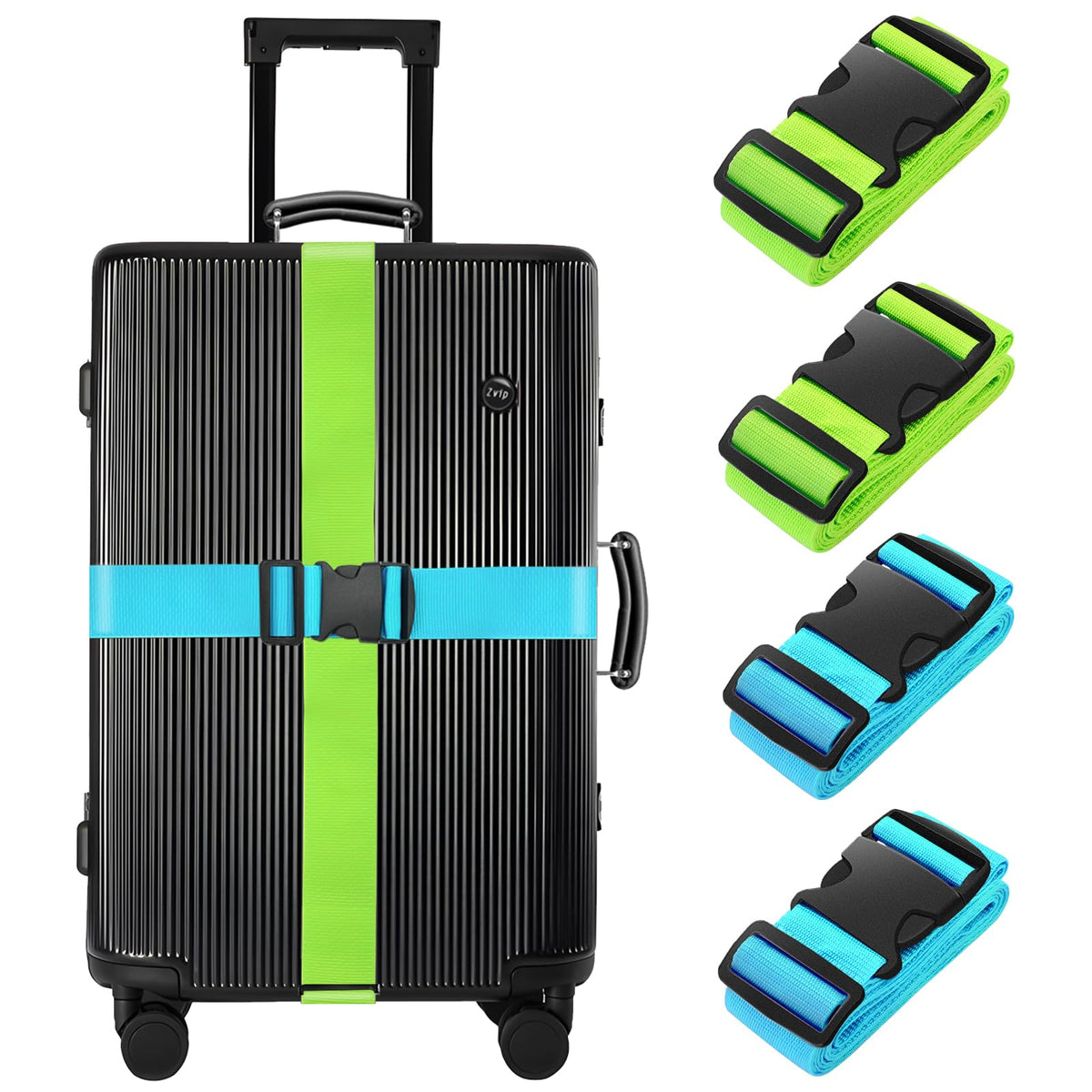 79-Inch Adjustable Luggage Strap Set