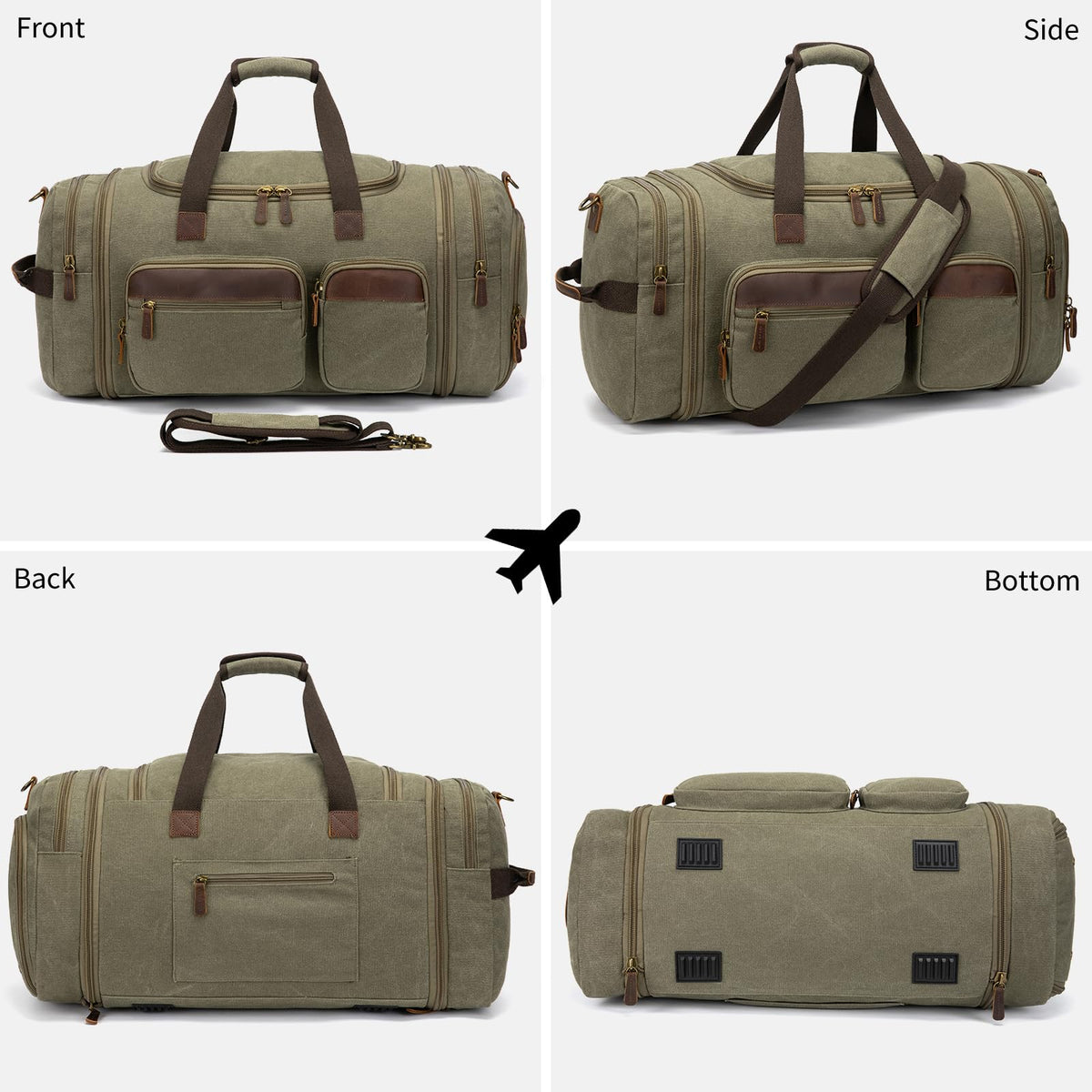 60L Expandable Canvas Weekender Set