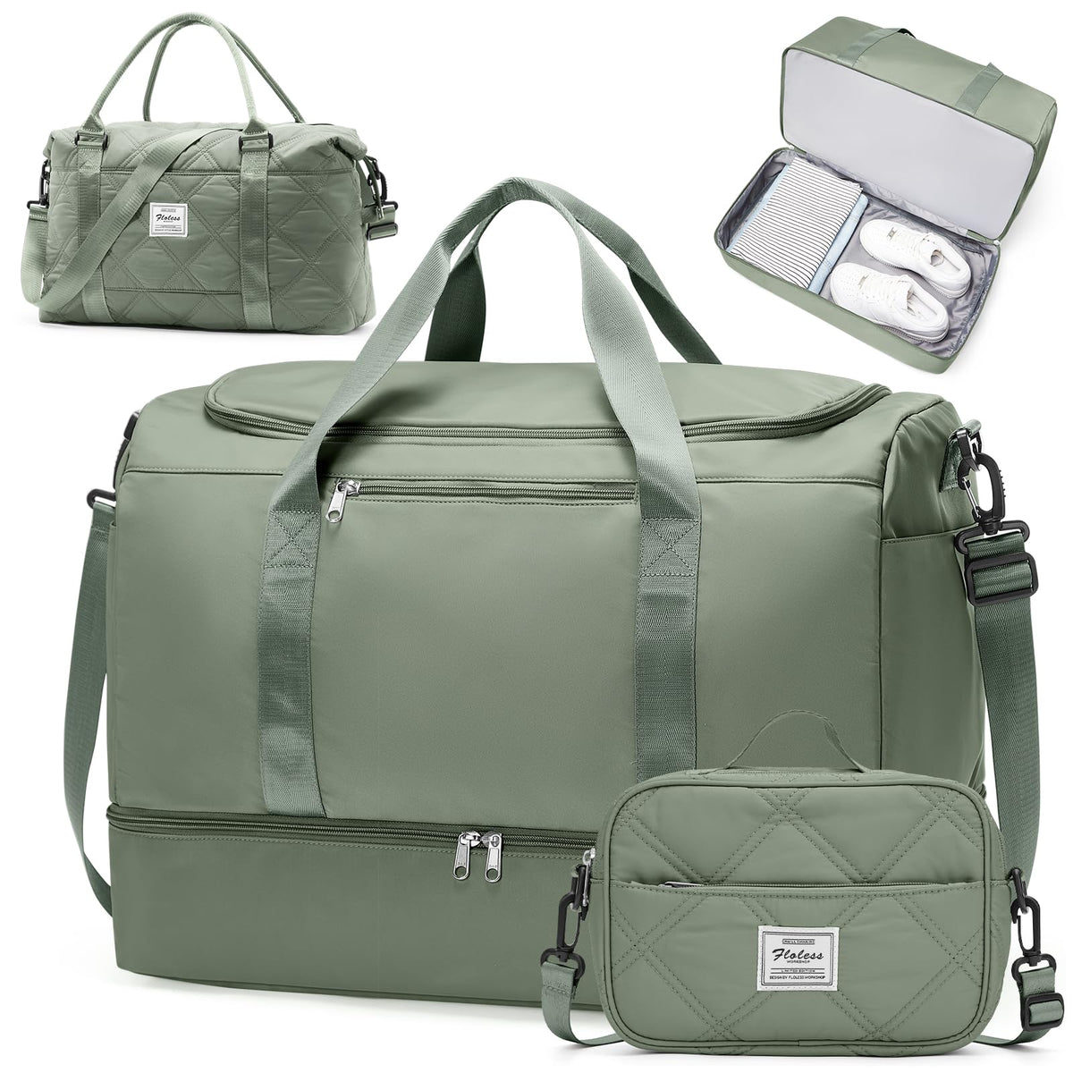 Three-Piece Weekender Travel Bag Set