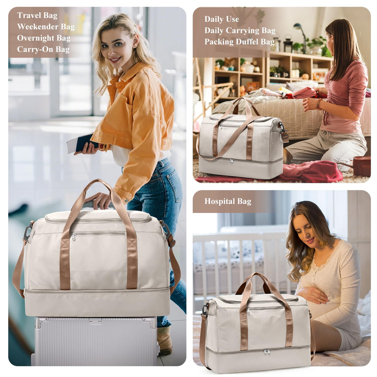 Three-Piece Weekender Travel Bag Set