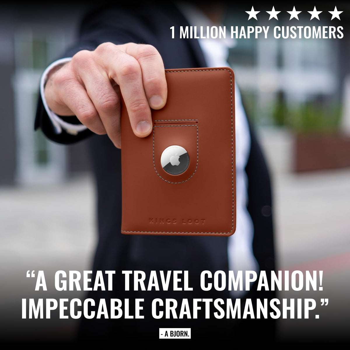 Leather RFID Passport Wallet with Tracker Pocket