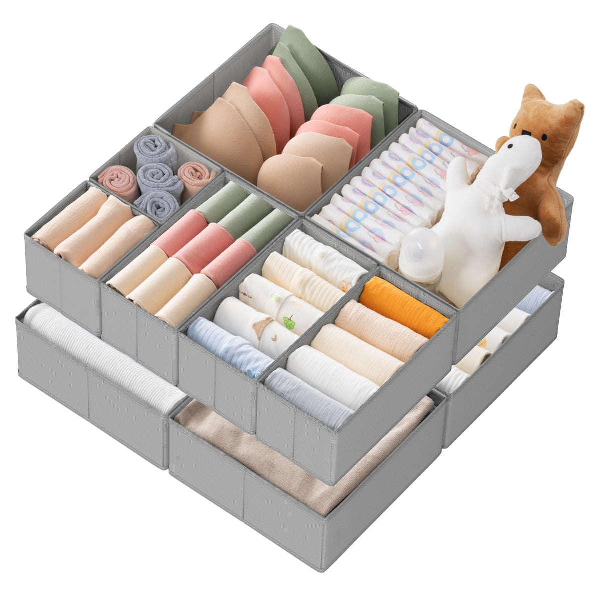 Ten-Piece Drawer Clothing Organizer Set