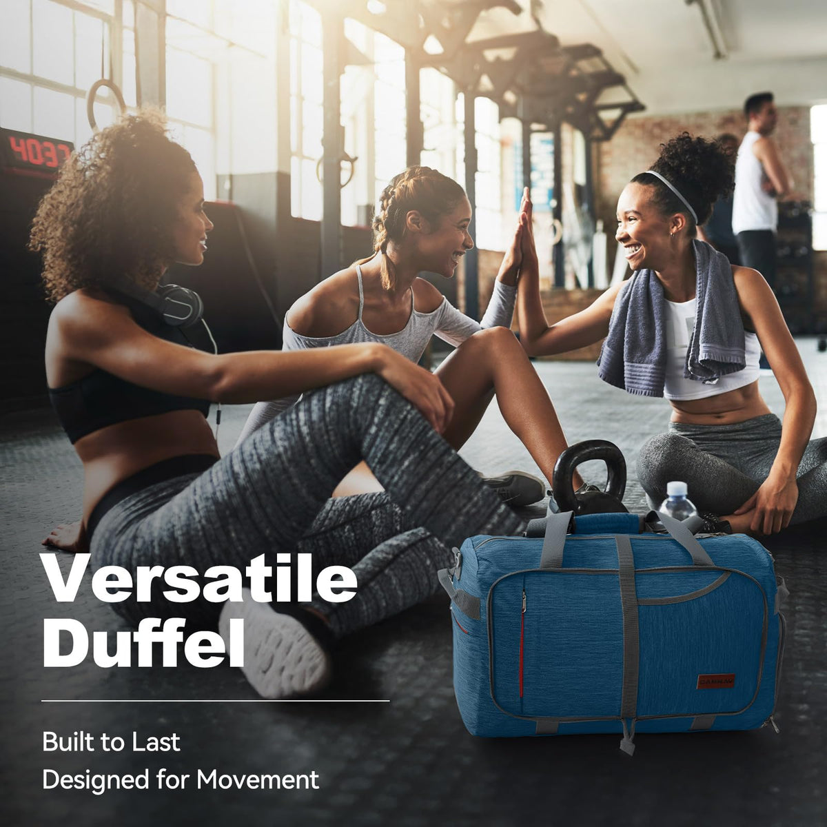 65L Foldable Duffel with Shoe Compartment