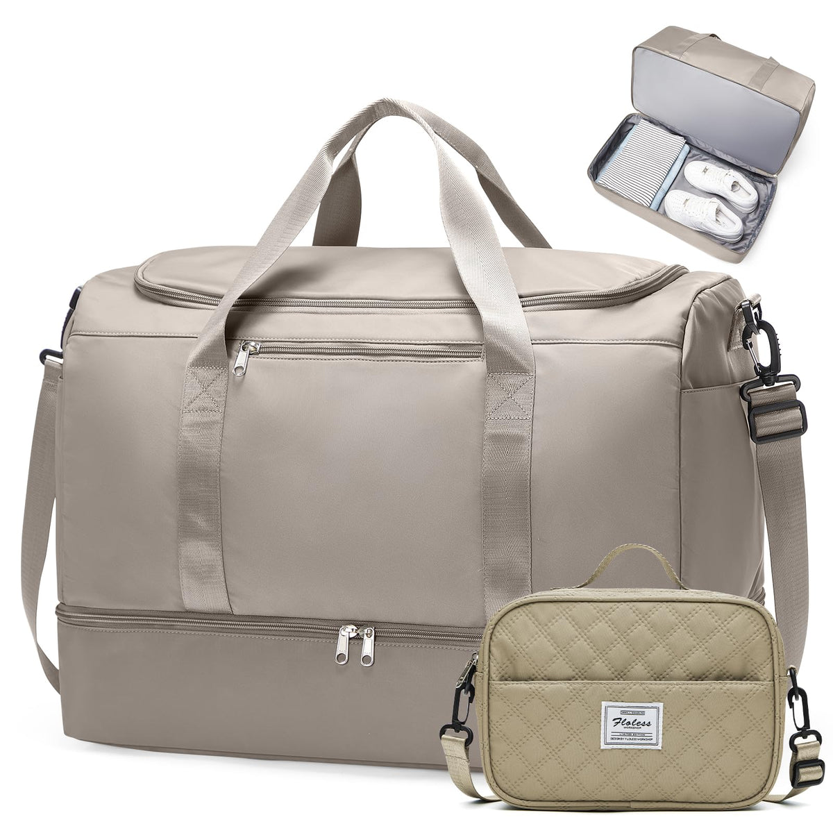 Three-Piece Weekender Travel Bag Set