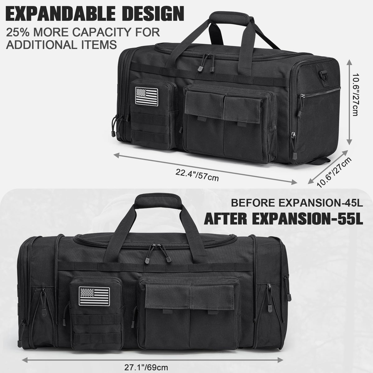 Three-in-One Expandable Duffel Backpack