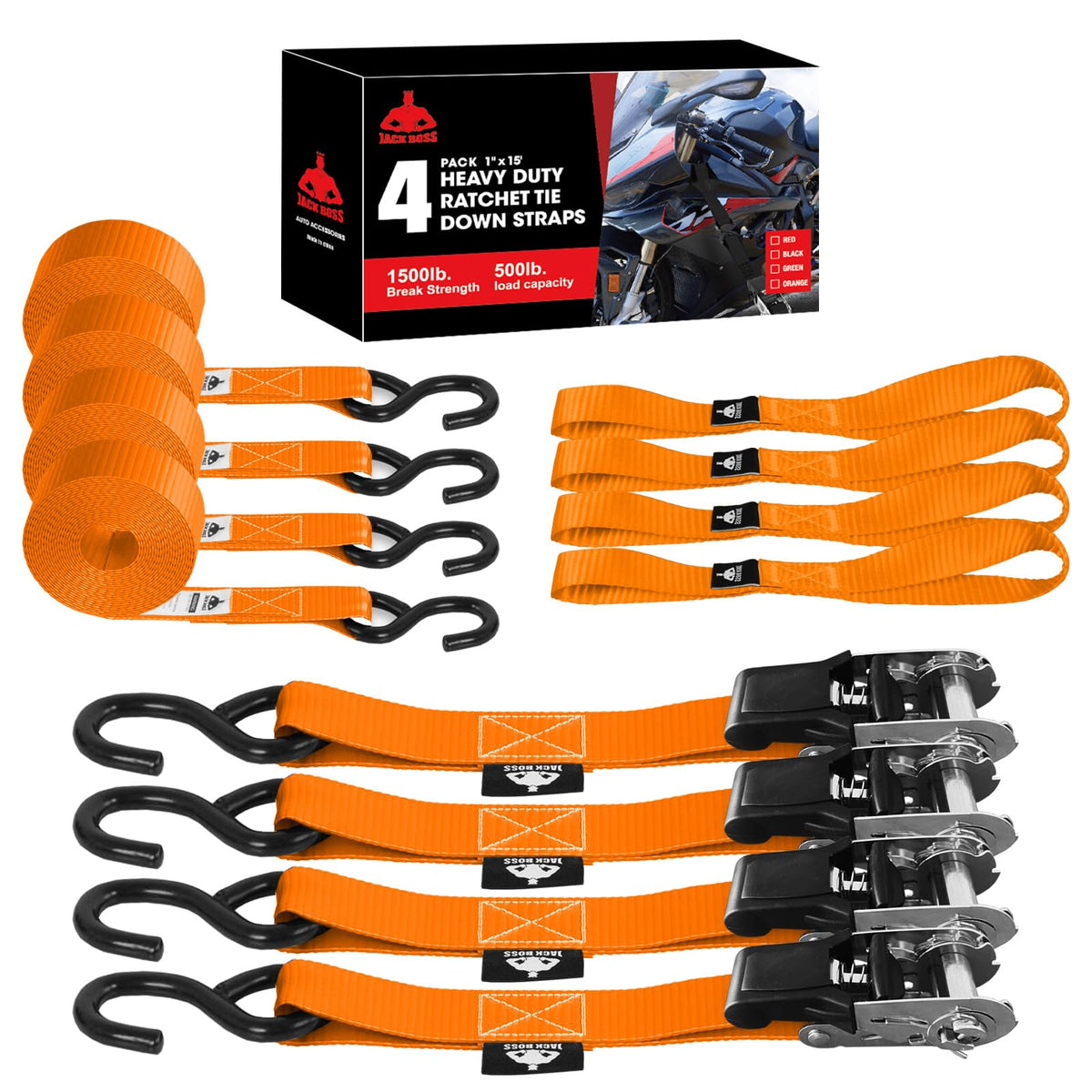 Ratchet Tie-Down Strap Set