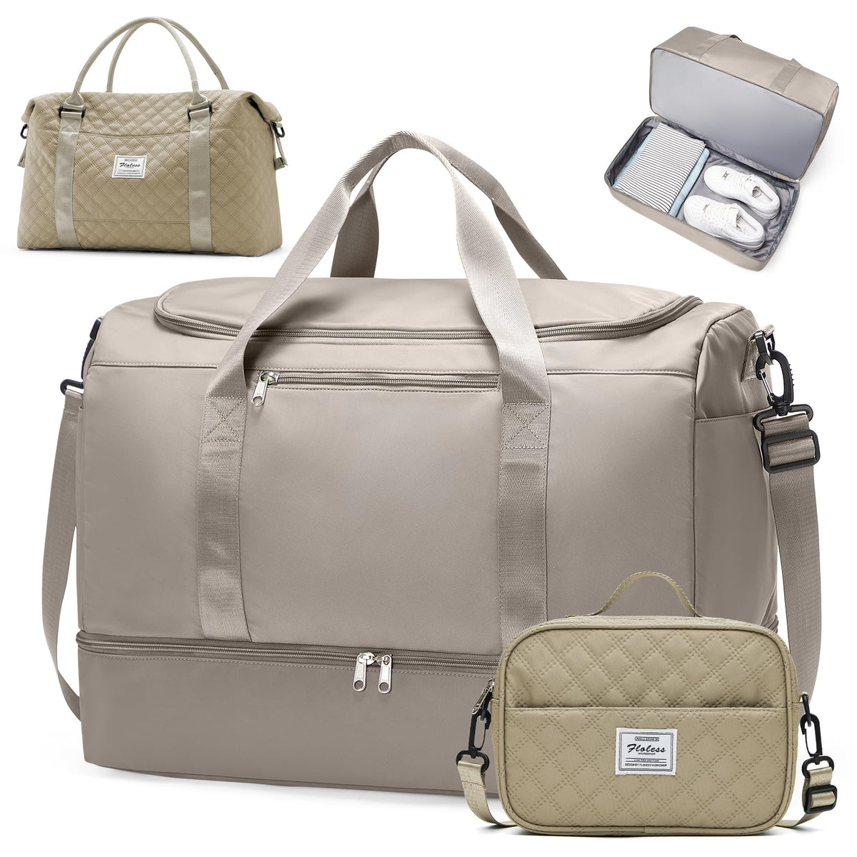 Three-Piece Weekender Travel Bag Set