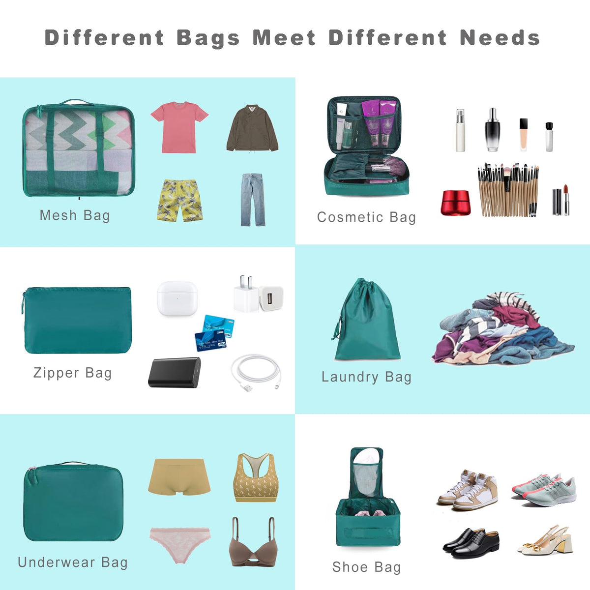 Multi-Piece Packing Cube Organizer Set
