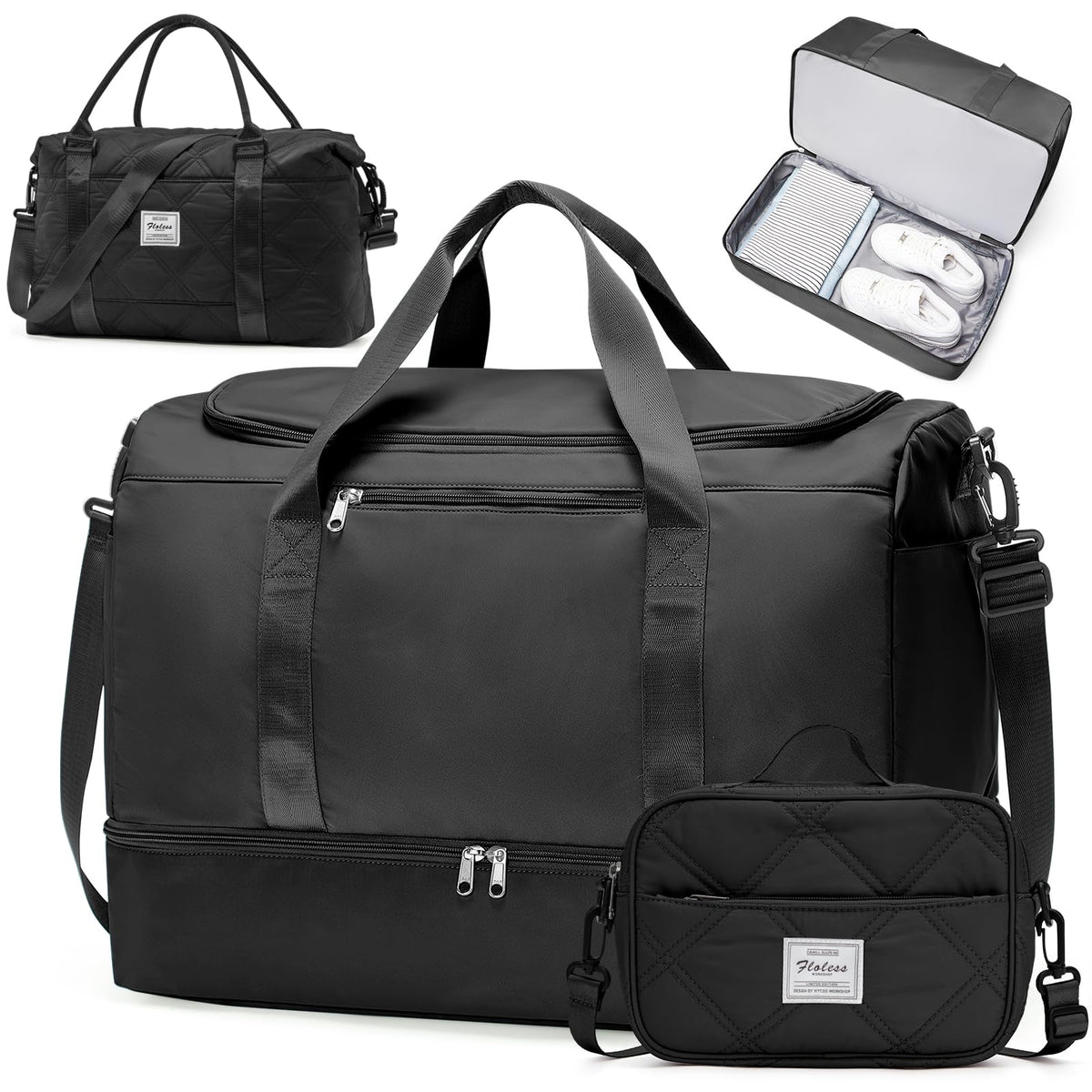Three-Piece Weekender Travel Bag Set