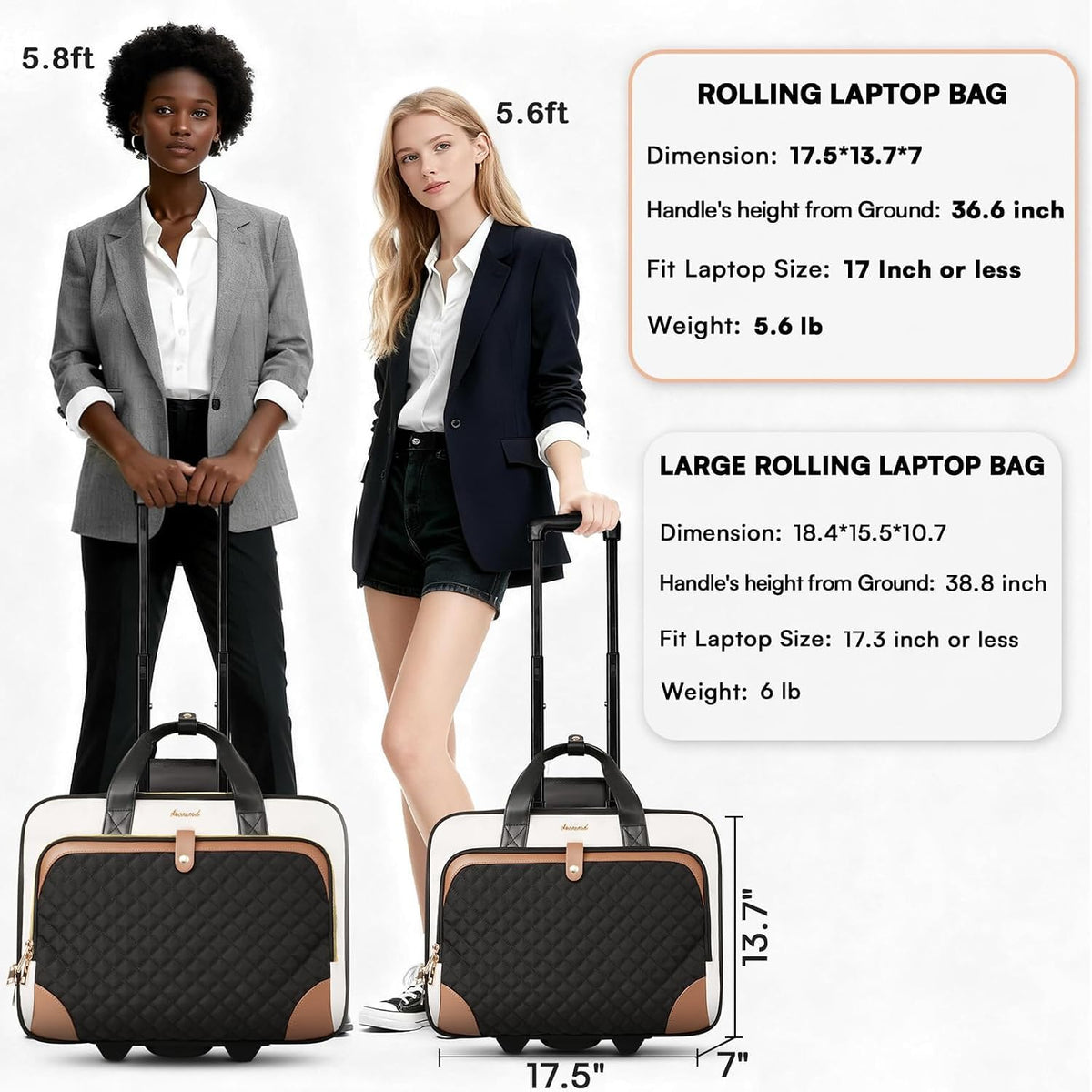 Rolling 17-Inch Laptop Briefcase