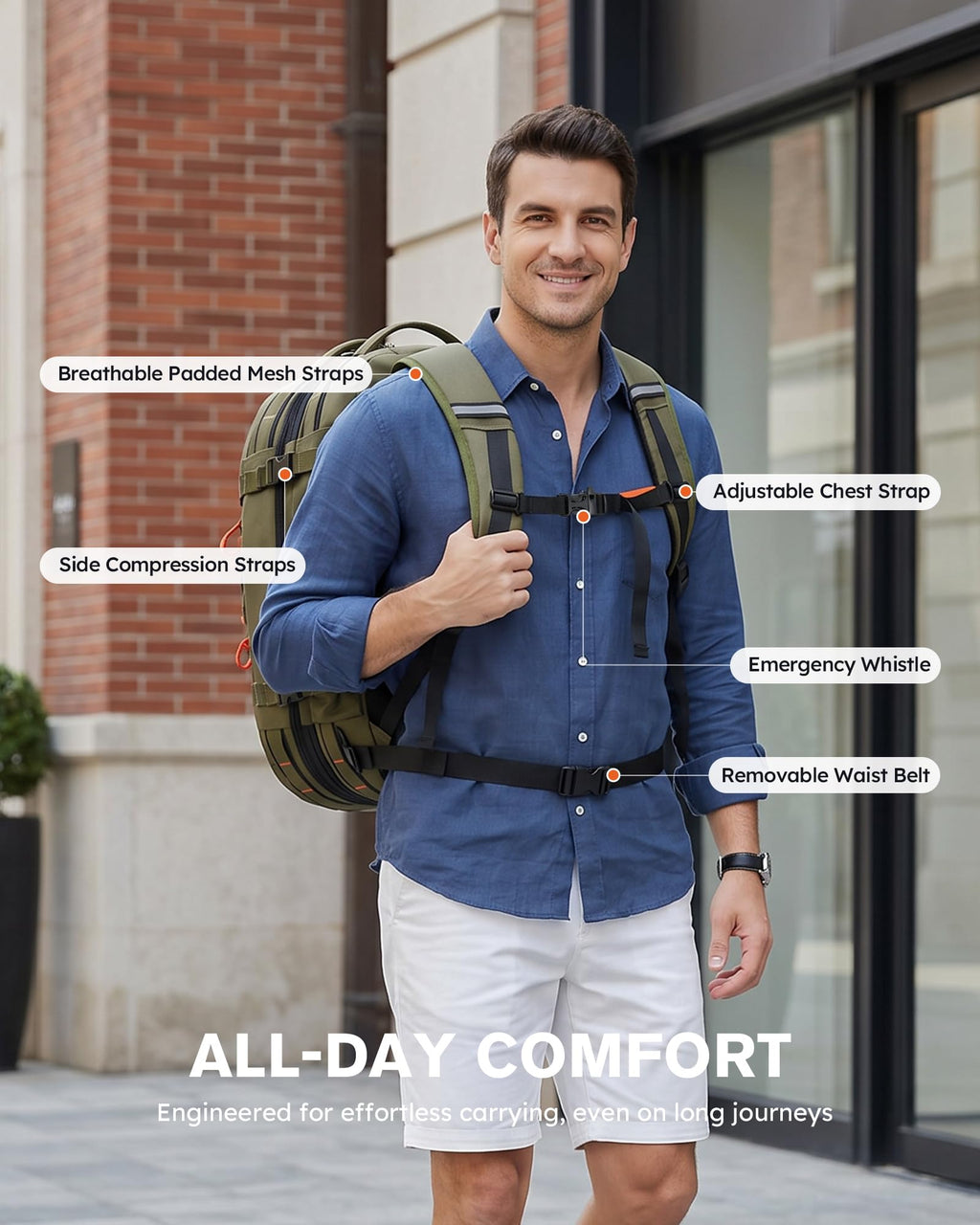 40L–50L Convertible Travel Backpack