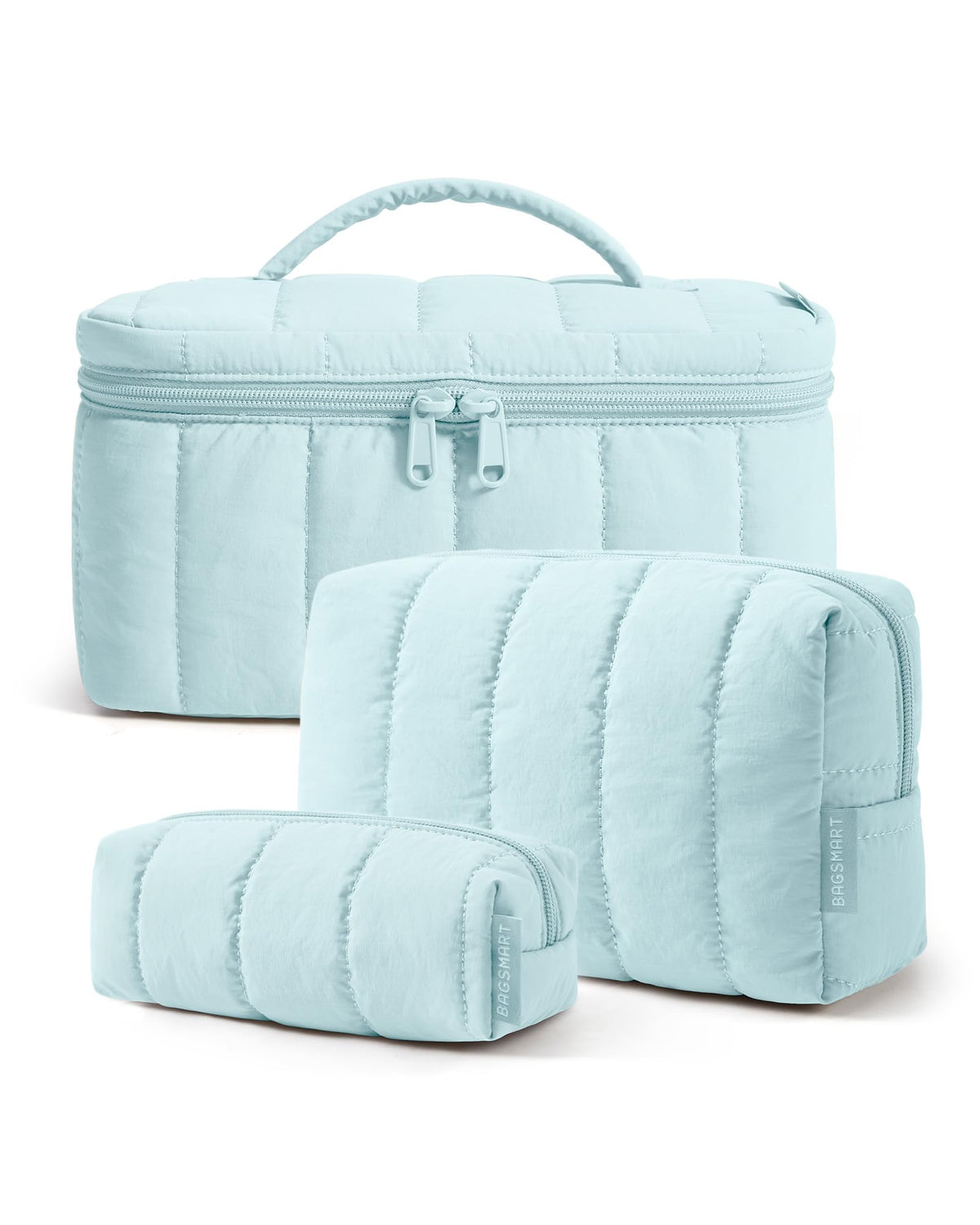 Three-Piece Padded Cosmetic Bag Set