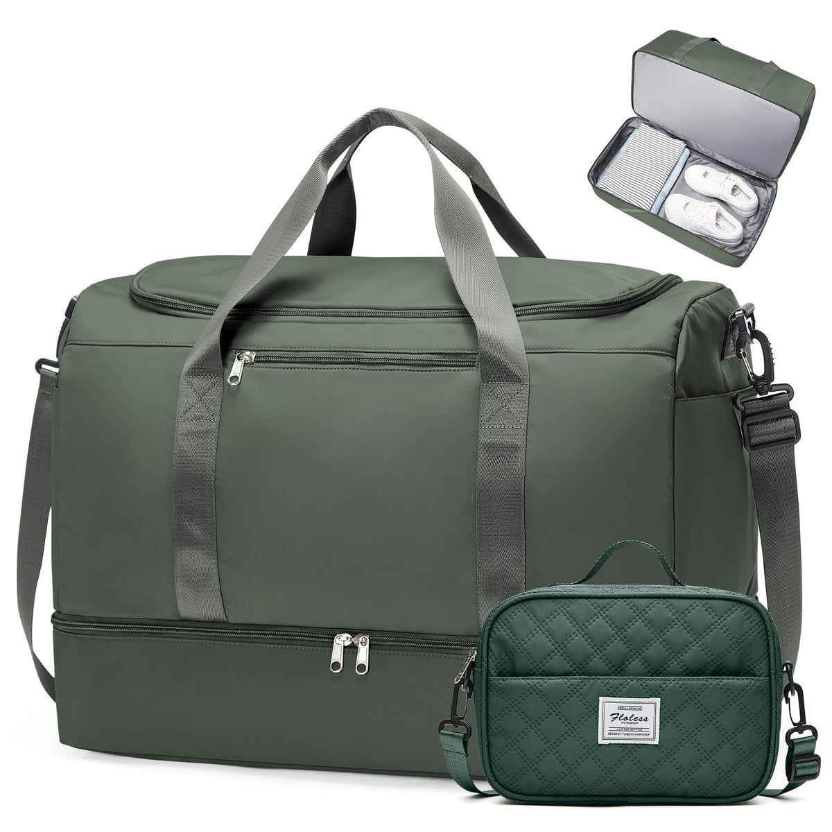 Three-Piece Weekender Travel Bag Set