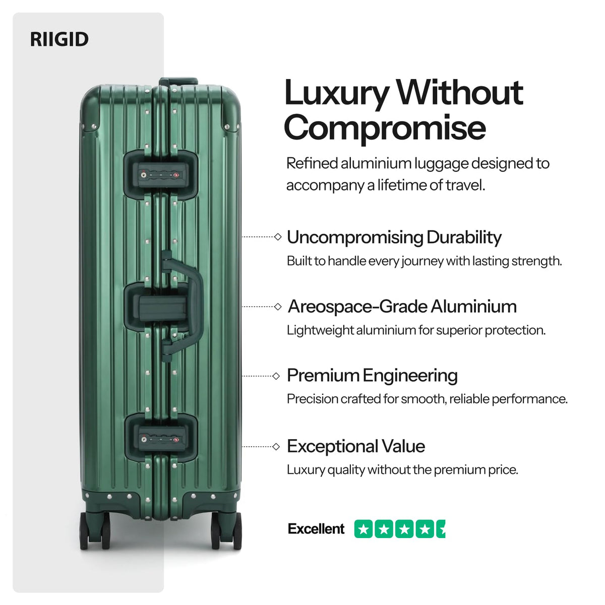 28-Inch Aluminum Checked Suitcase